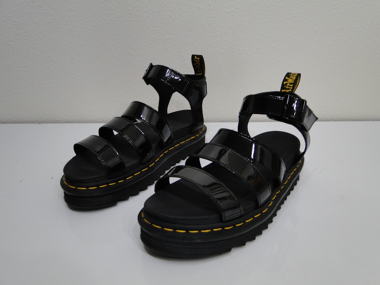 Dr Martens Blaire Black Patent Lightweight Chunky Platform Sandals Uk 6.5 Eu 40