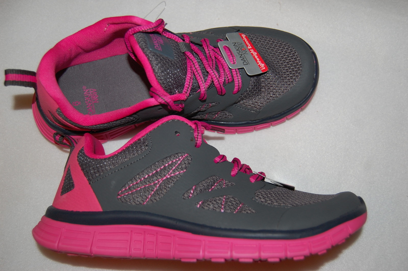 Womens Running Shoes GRAY PINK Lt Weight DANSKIN NOW Athletic 6 7 7.5 8 8.5 9 10
