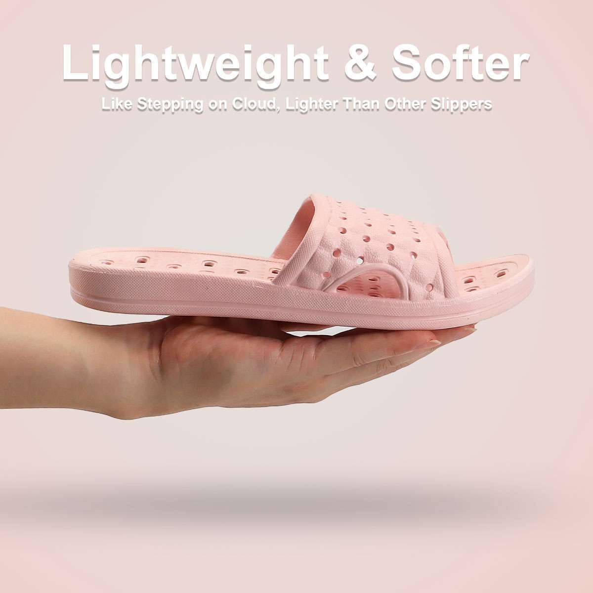 Womens Mens Slippers Bath Shower Non-Slip Bathroom Sandals Ourdoor Shoes w/Hole