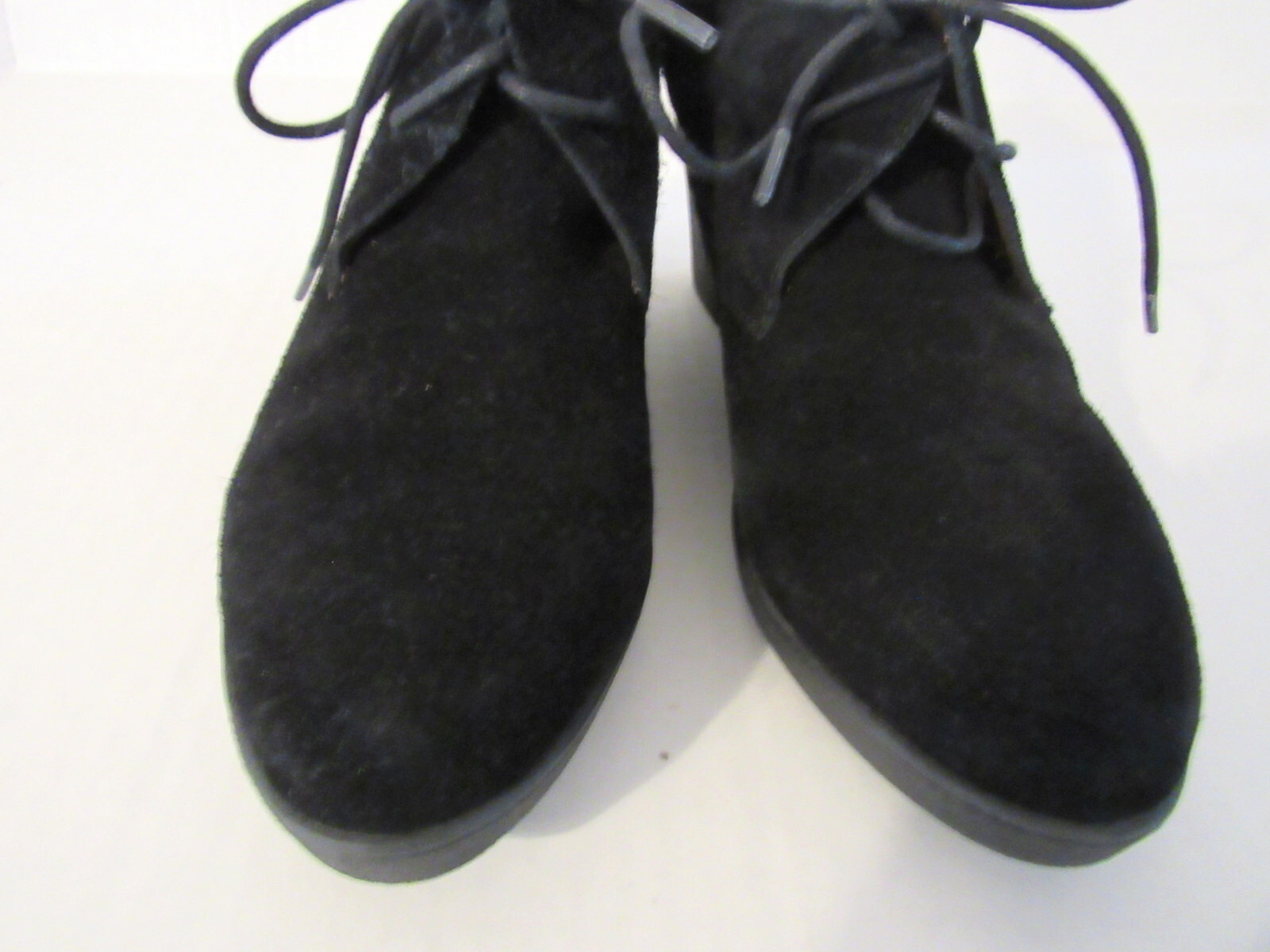 DONALD J PLINER Size 8.5M Black Suede 2.75-in Wedge Heel Lace-up Ankle Boots