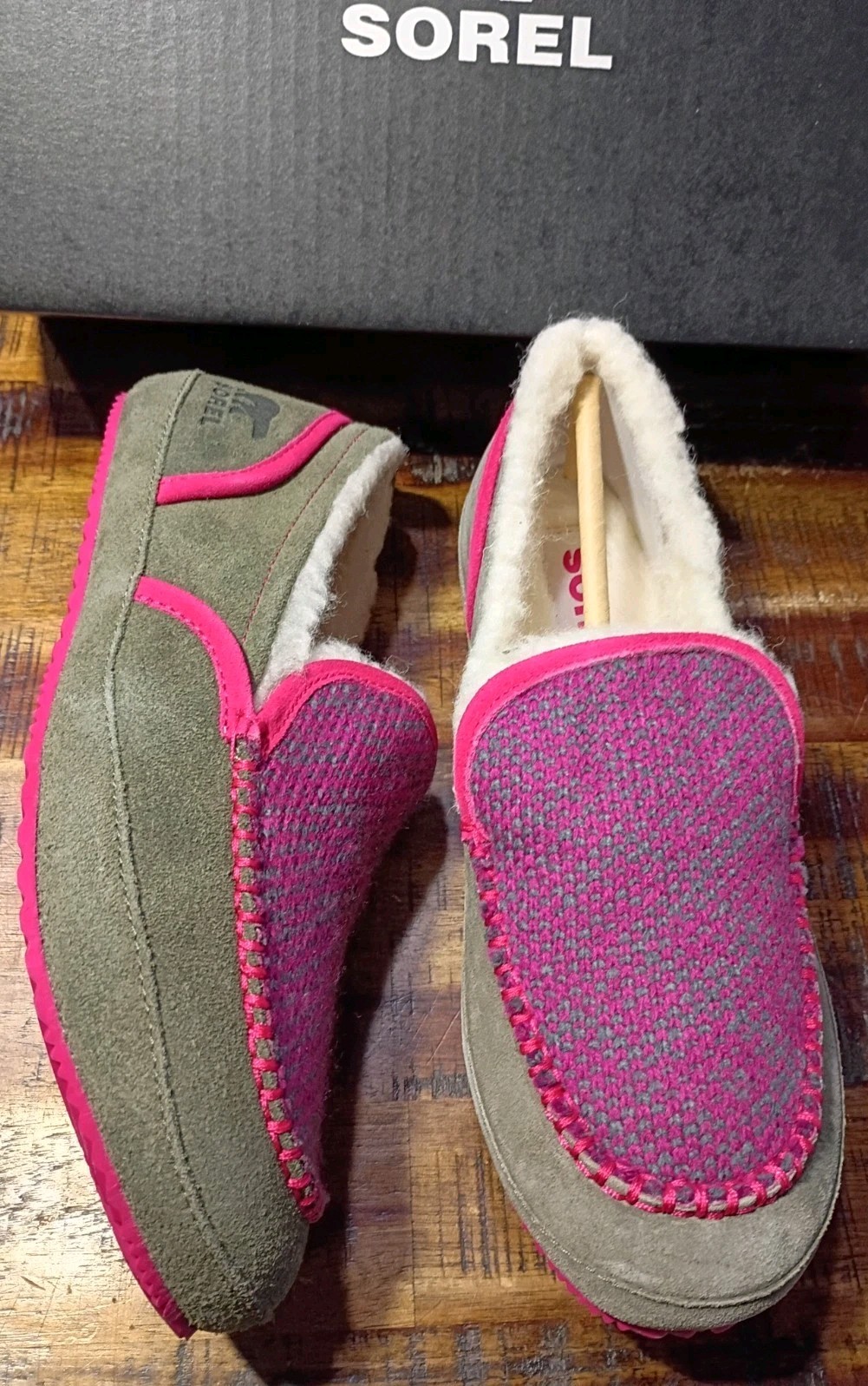 Womens Sorel Tremblant 2 Suede Moccasin Insulate Snow Slipper IndoorOutdoor Sz 8