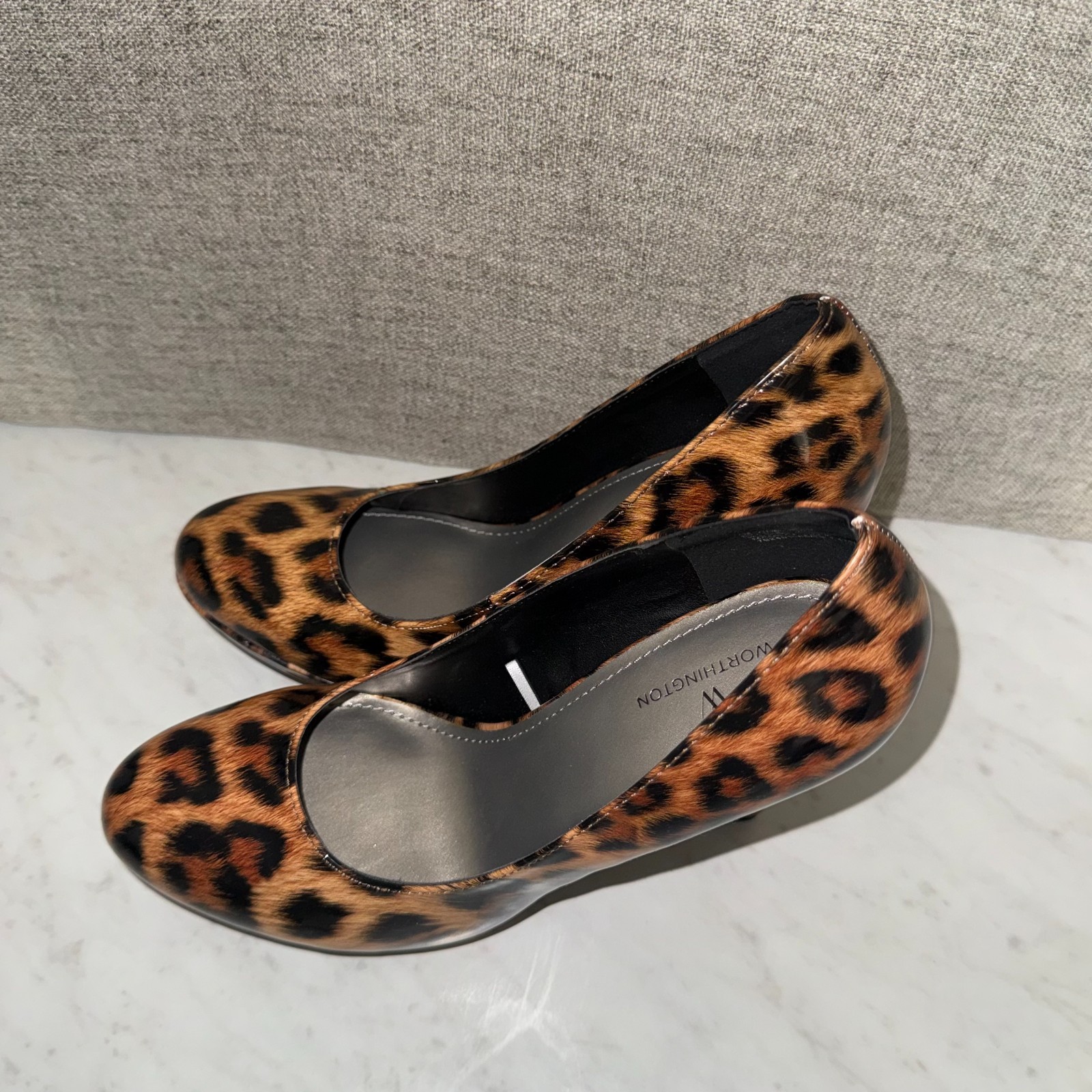 Worthington Animal Print Leopard Stiletto Pump Heel Career Chic Womens Size 7