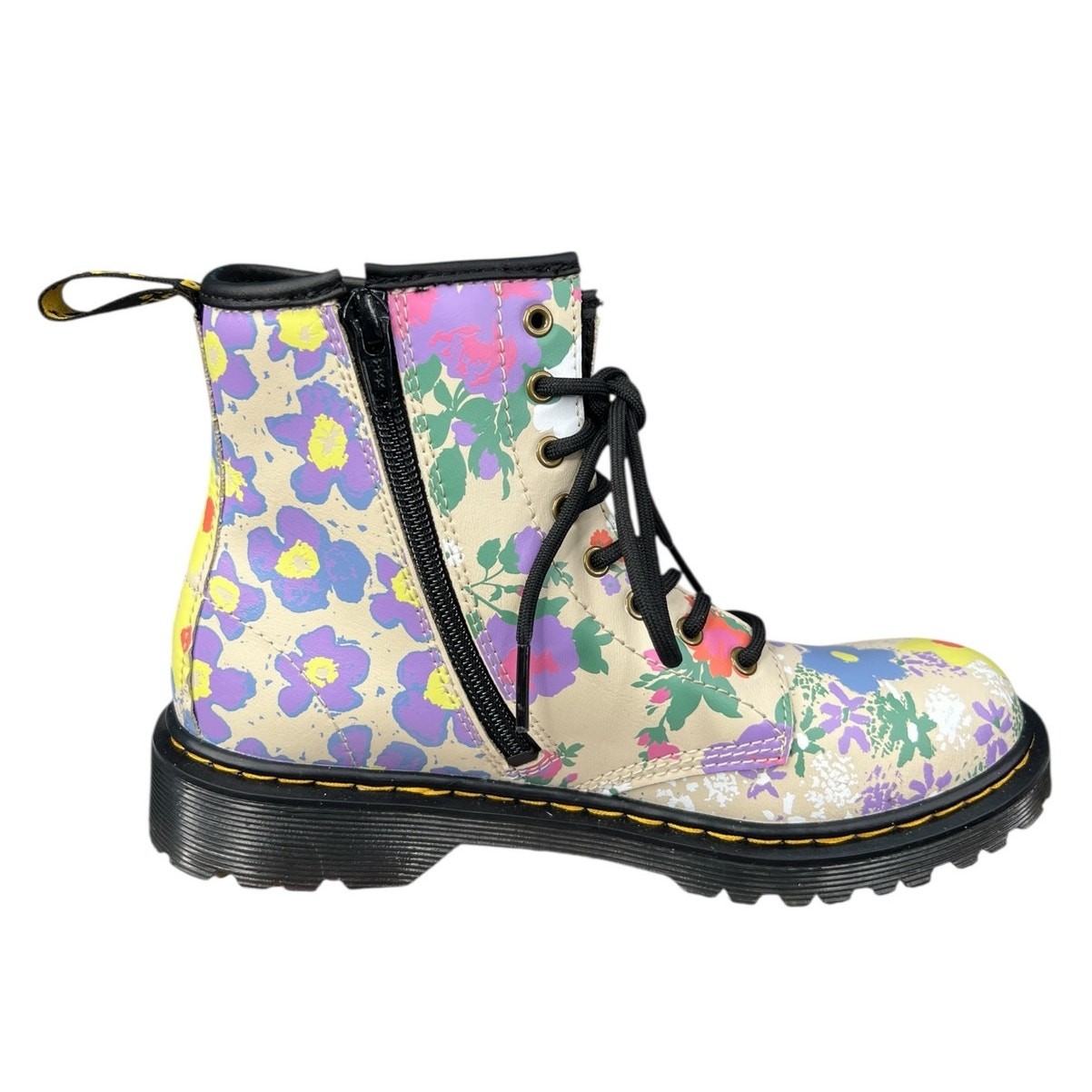 Dr. Martens Unisex 1460J Floral Multicolor Combat Boot Size M 4 W 5