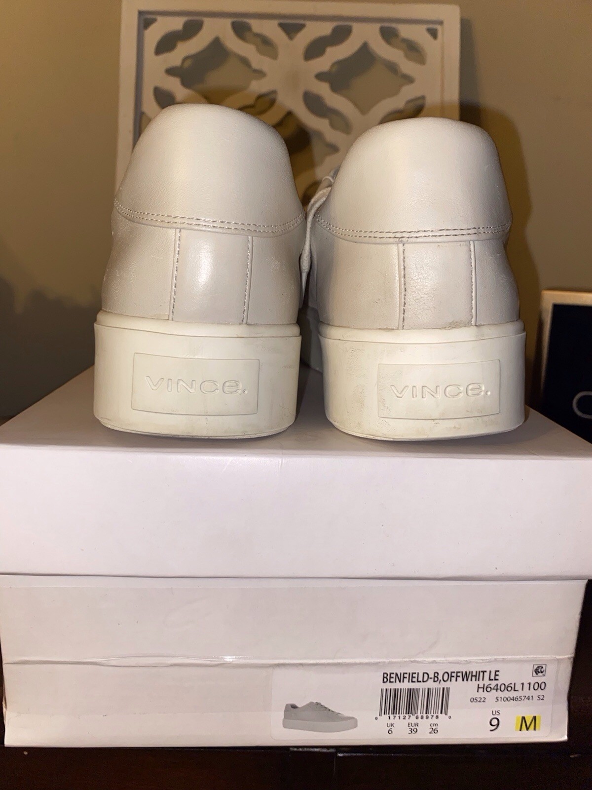 BENFIELD VINCE LEATHER PLATFORM SNEAKER WOMENS SIZE 9M OFFWHITE org. $130