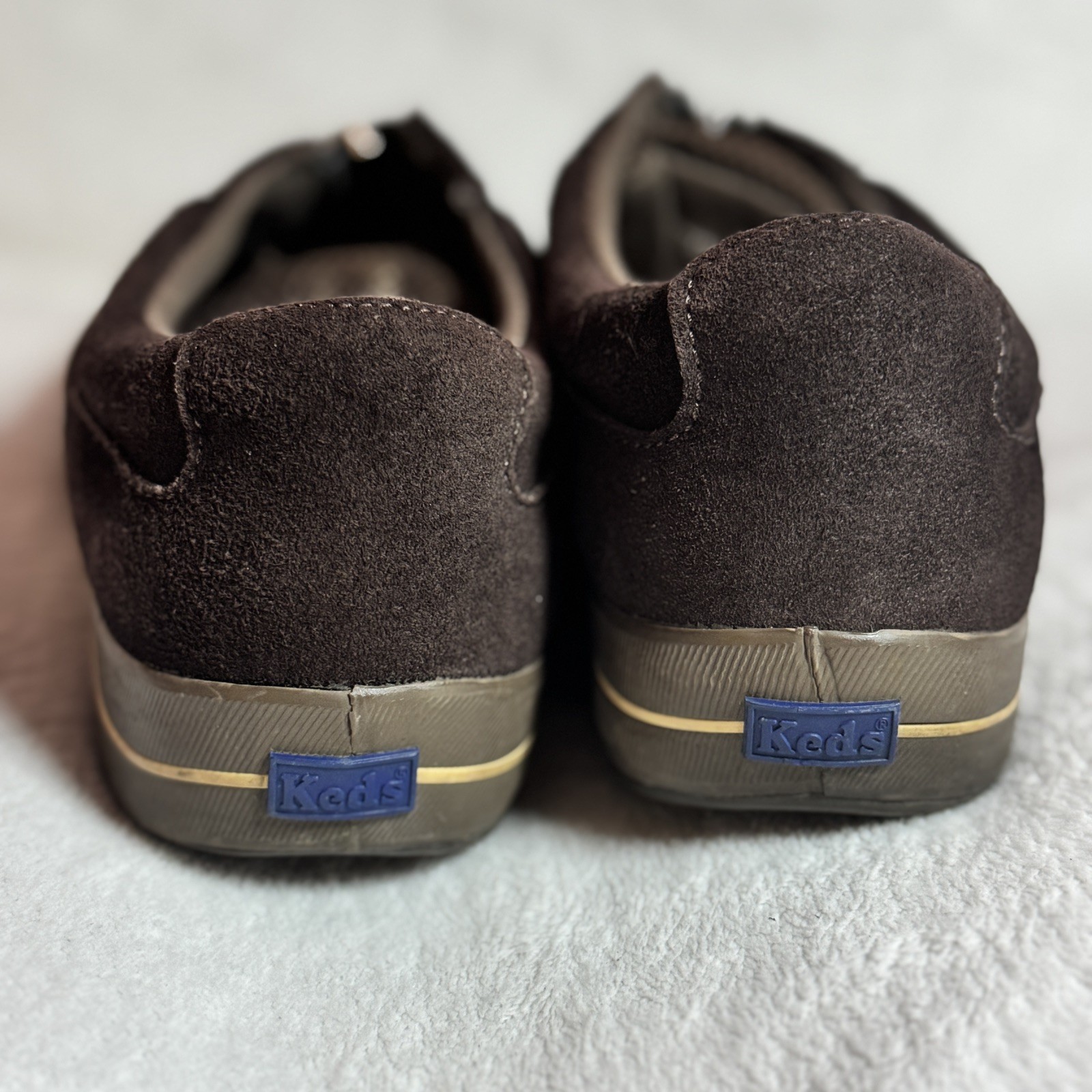 KEDS Womens Expresso Brown Suede Zip Top Shoes Slip On Size 9 Arch Support