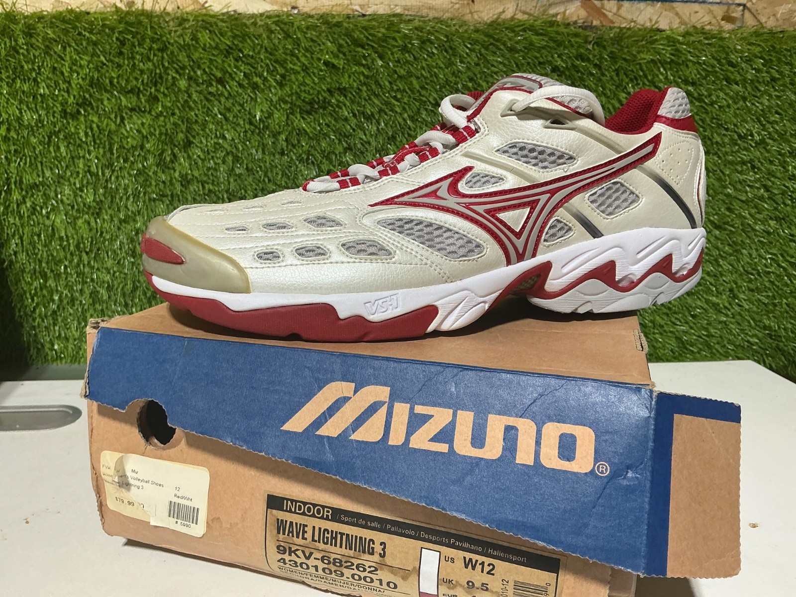Mizuno Wave Lightning 3 Womens Size 12 Red/White