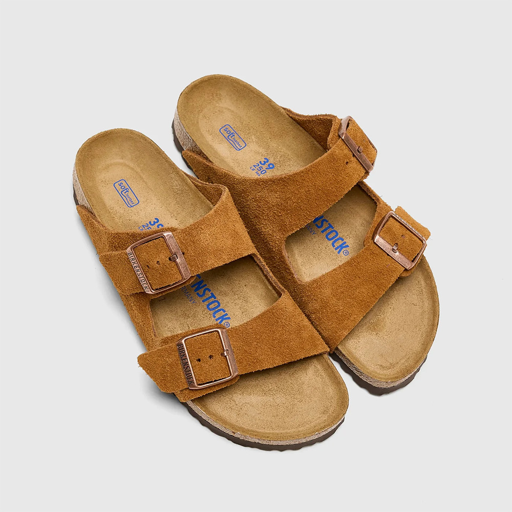 Birkenstock Arizona Suede Mink Soft Footbed Sandals Women’s Shoes Medium/Narrow