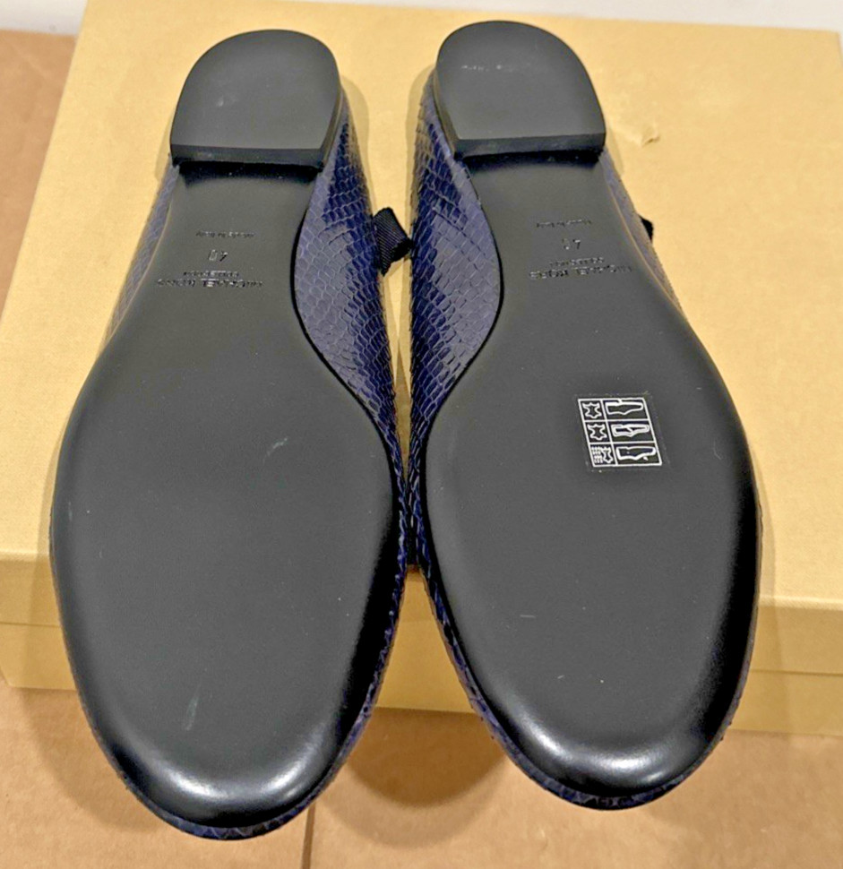 Michael Kors Collection Size IT 40/10 Maren Lace Ballet Flat Sapphire Snake Skin