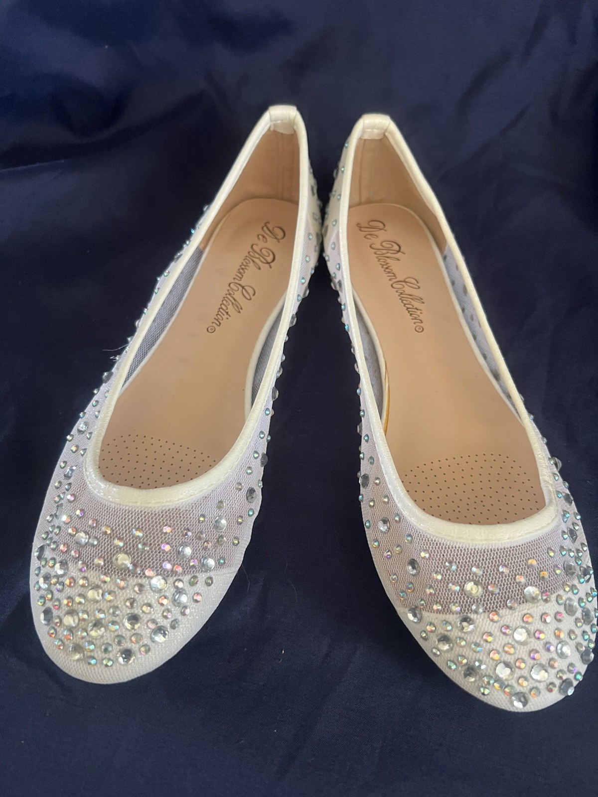 De Blossom Ladies Collection 7.5 Bedazzled Slip On Flats
