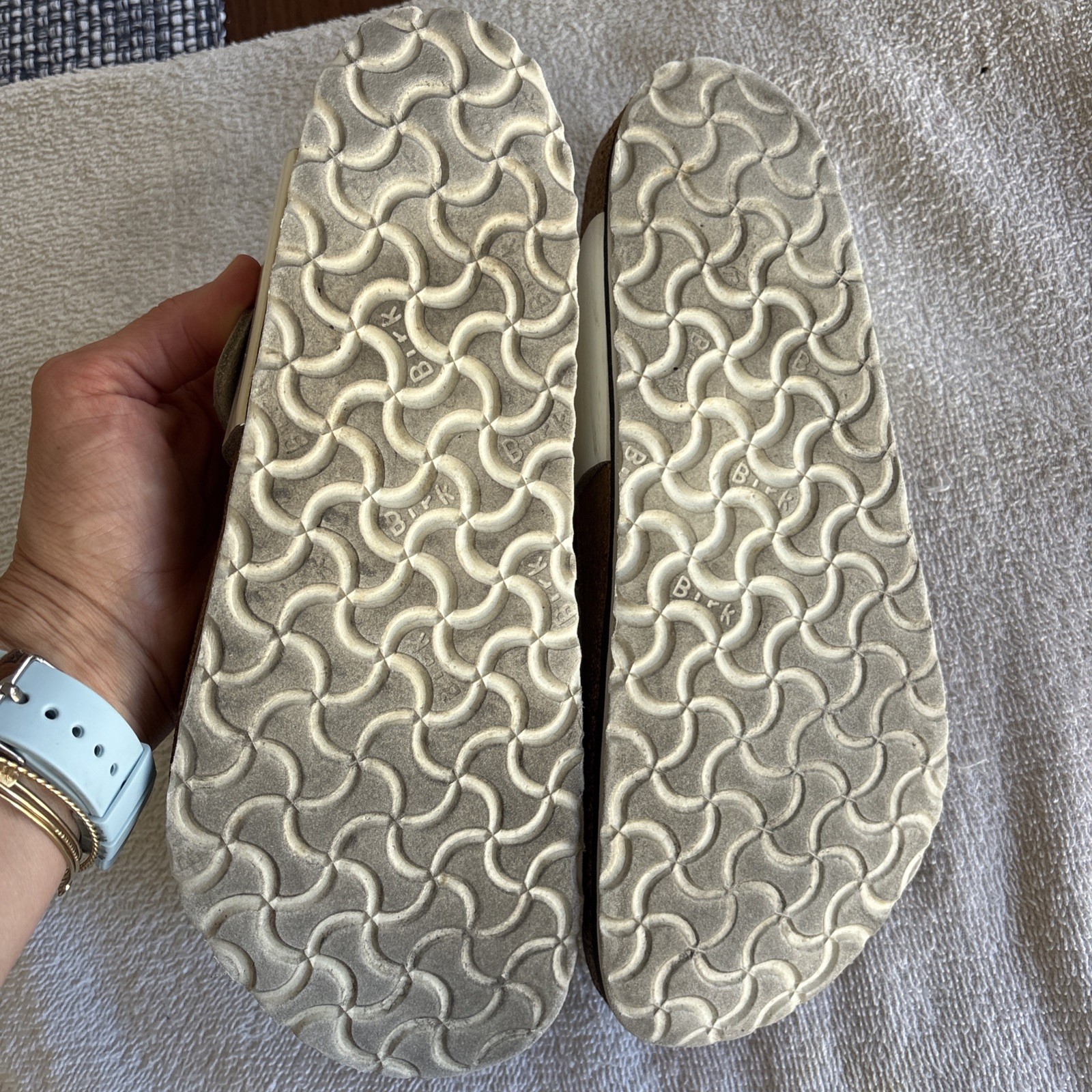 Birkenstock Gizeh White Patent (real) Leather Thong Sandal 41R regular wide