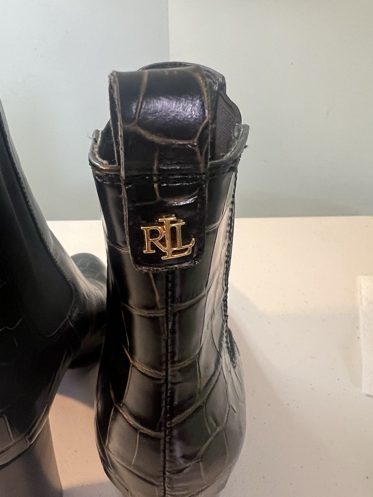 LAUREN Ralph Lauren Mylah Fancy Bootie Black/Modern Gold Women Size 11