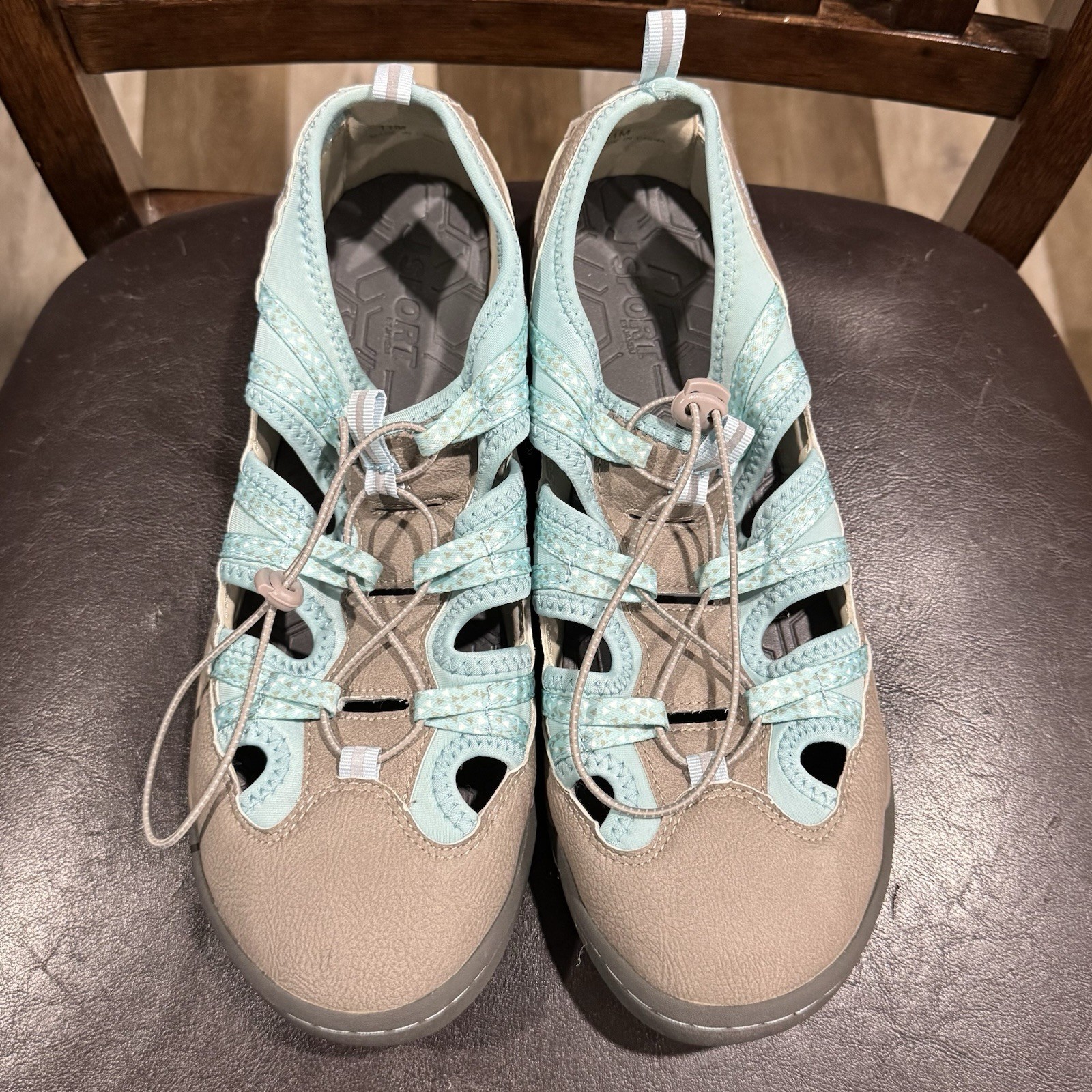 JSport by Jambu Breeze Water Sport Sandals Women’s Sz 11 Taupe Teal Blue NWOT