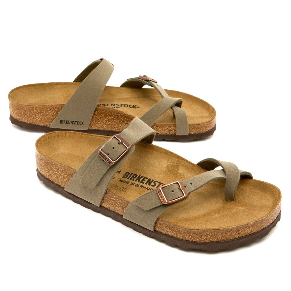 Birkenstock Mayari Thong Sandals Stone Birkibuc Leather Shoes EU 37-41 with Box