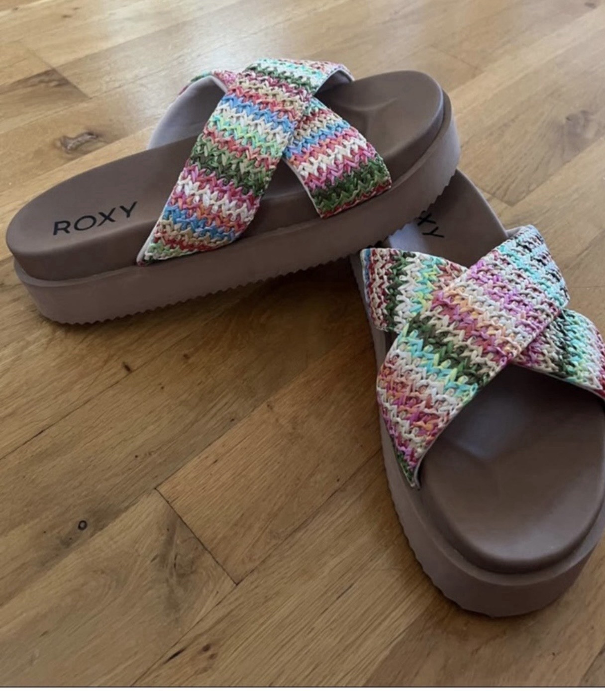 New Roxy Womens Syenna Hi Flat / Platform Sandal Woven Multicolor Women’s US 9