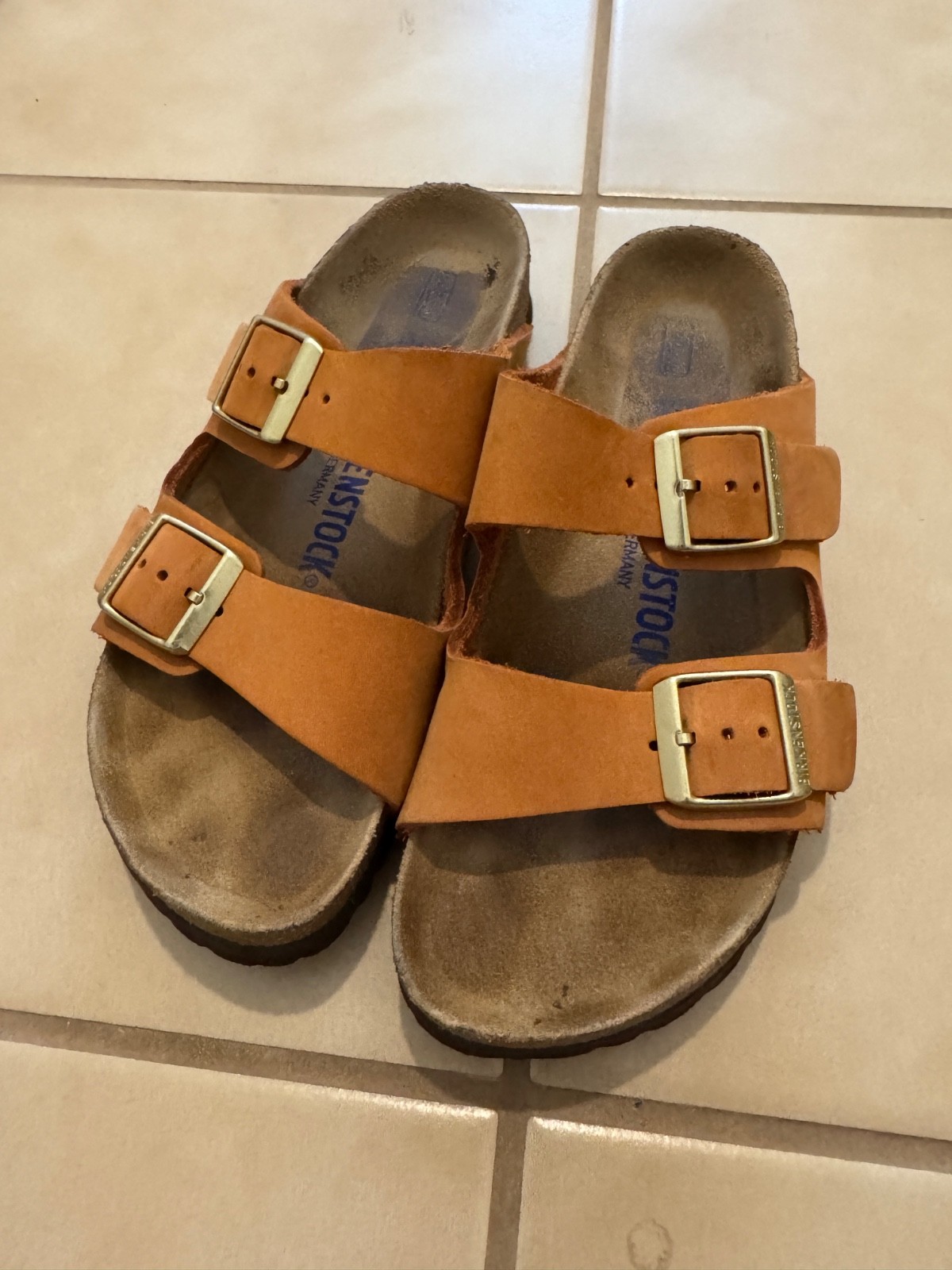 Birkenstock Arizona Suede Leather Slides Sandals Slippers 36 230 soft footbed