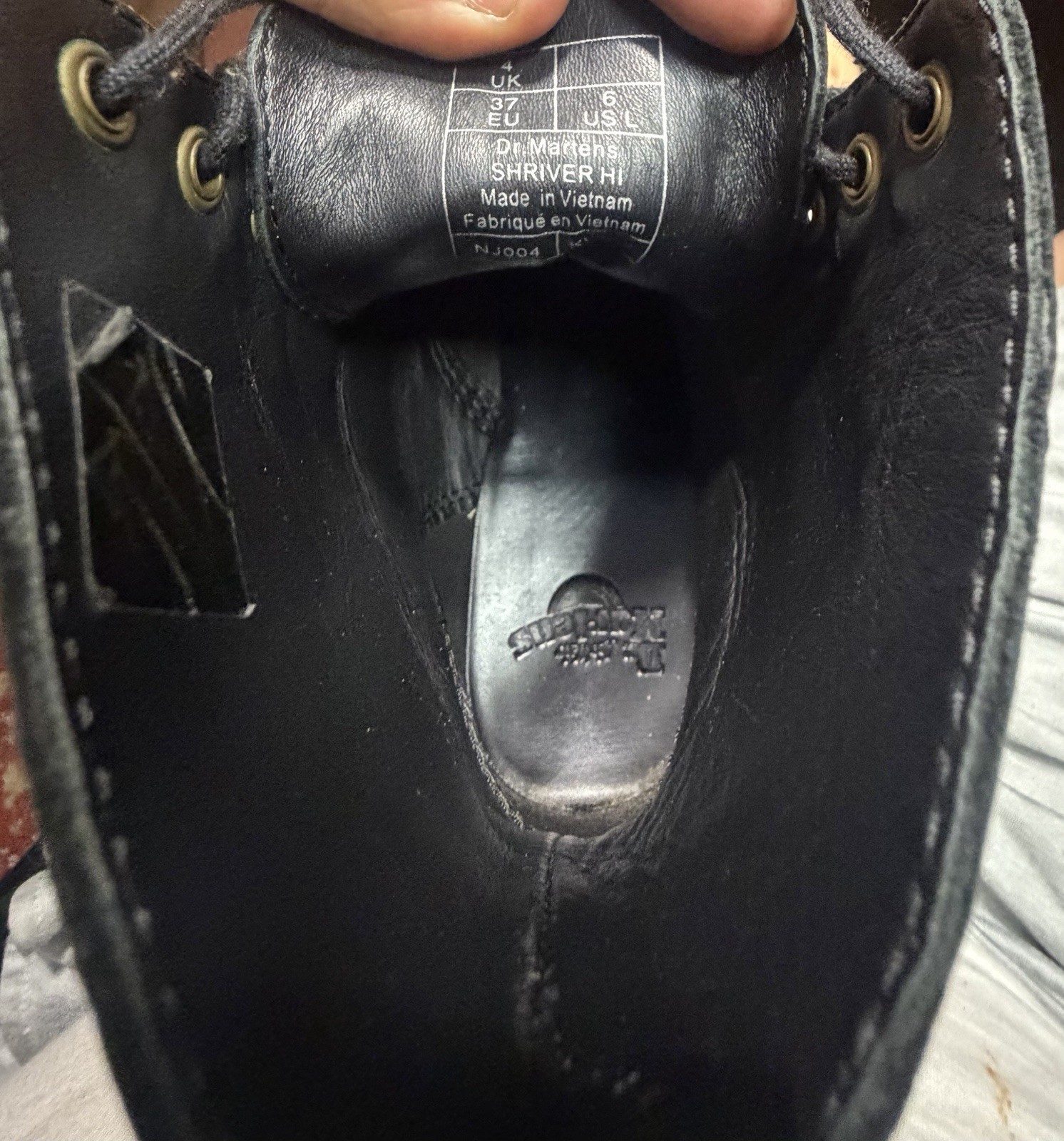 Dr. Martens Shriver Hi Women’s Black Leather Platform Ankle Lace-Up Boot 6