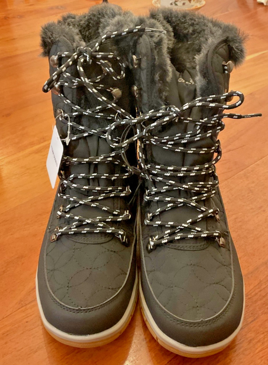 New Women’s Chooka Belltown Mid Faux Fur Cold Weather Boot Black Size 7