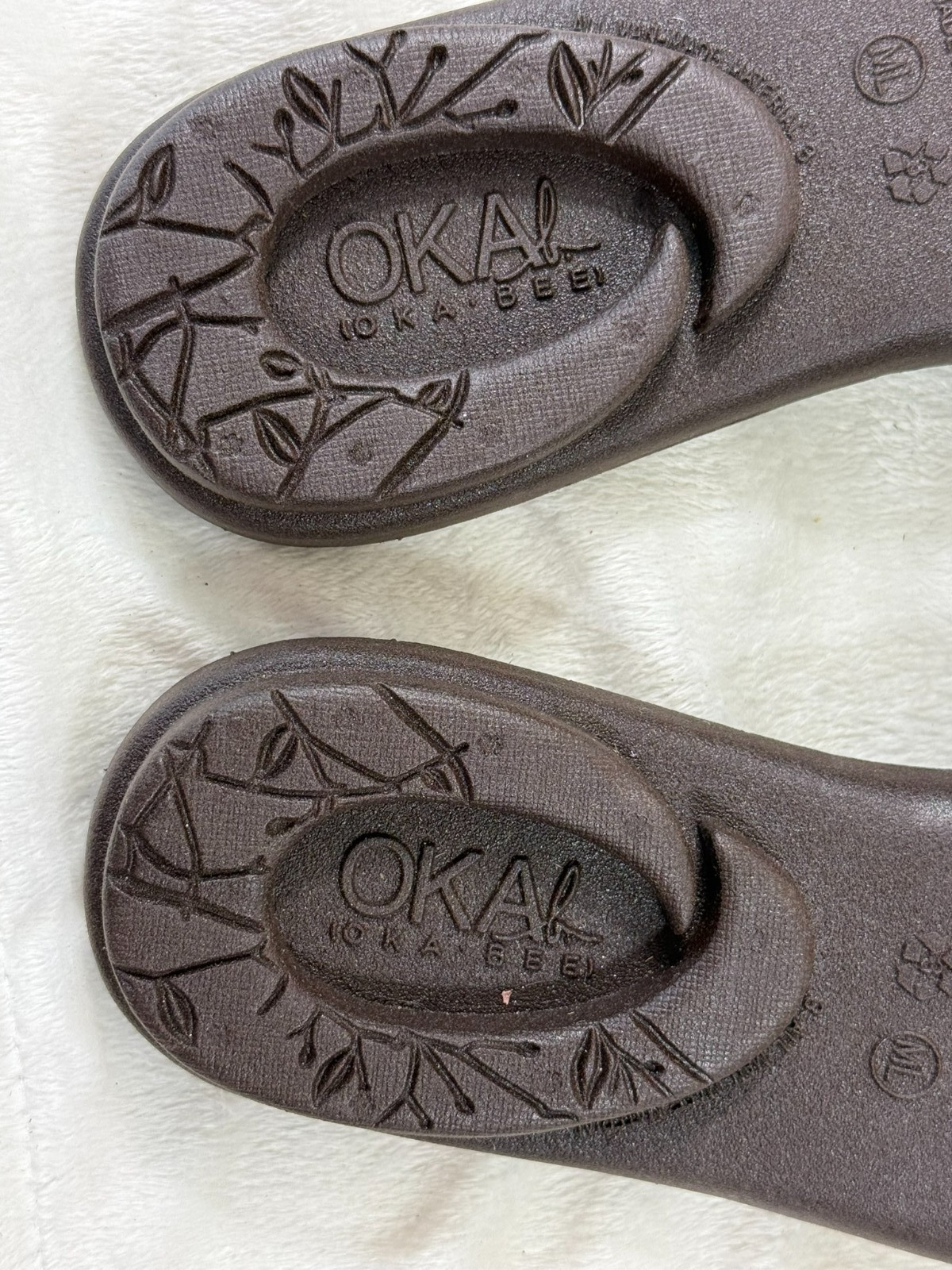 Oka-B Madison Slide Sandals Womens Size M/L Brown Tan White Bow Comfort USA Spa