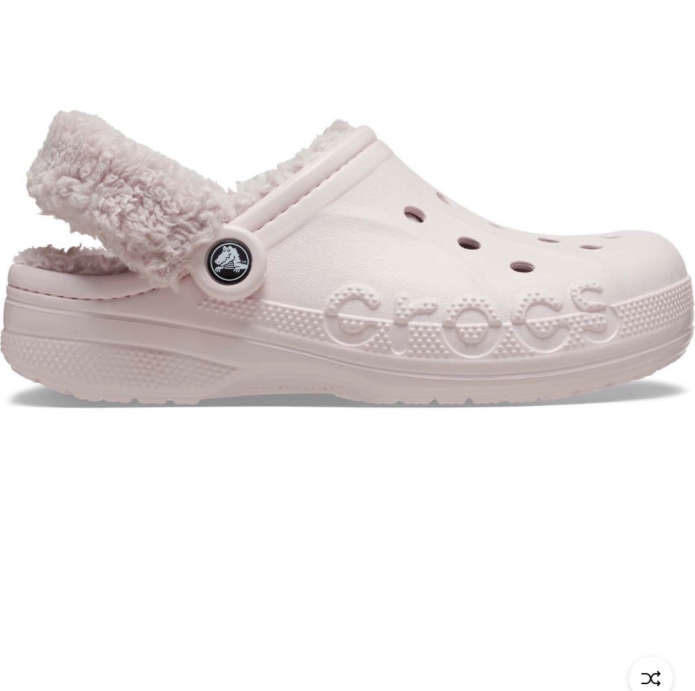 Crocs Baya Lined Fuzz Strap Women’s Clog Lavender 206633-577/ White 206633-4JQ