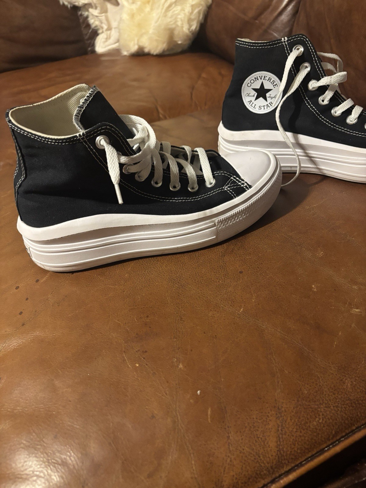Converse Chuck Taylor All Star Move High Top Canvas Sneaker Black/White 568497C