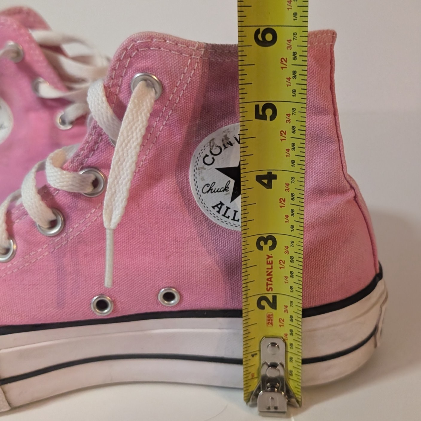 Converse Pink Lift Platform Chuck Taylor All-Star High-Top Shoes Womens Size 8.5