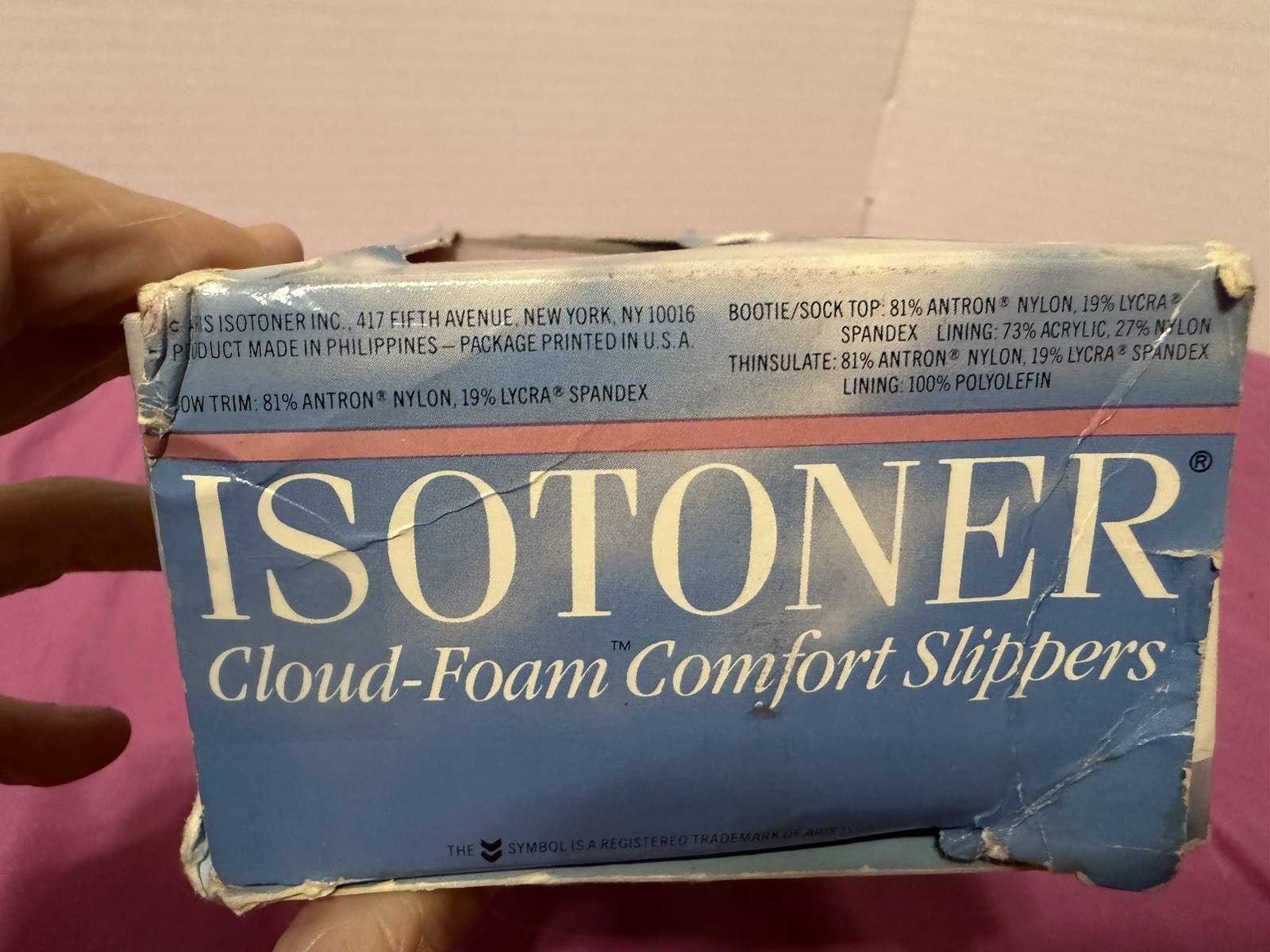 Vintage Lot Of 2 New Isotoner Slippers Women’s M 6.5/7.5 Rose Cerise Pink Blue