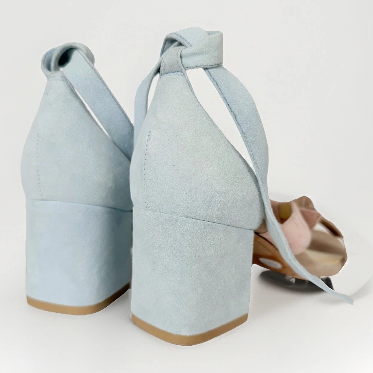Alexandre Birman Clarita Suede Bow Block Heel Sandals EU 37 US 7 NWOB