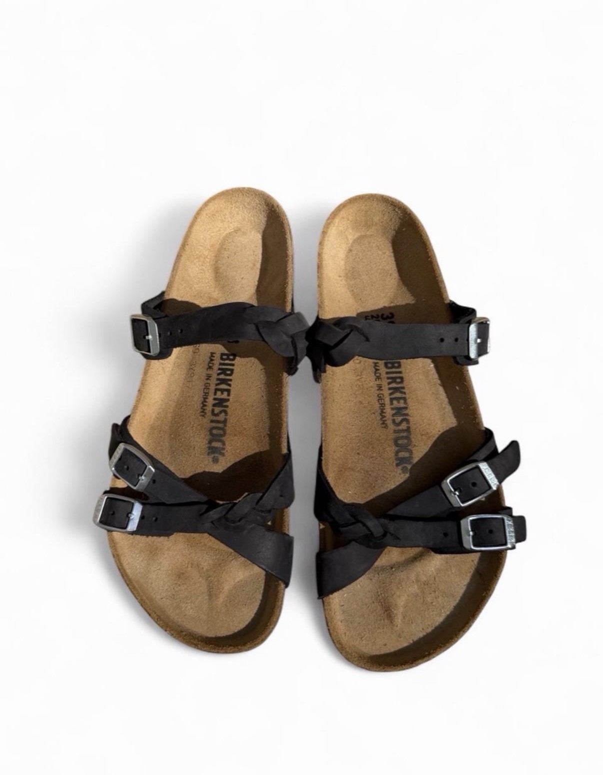 Birkenstock Daloa Black Leather Ankle Strap Sandals Women’s EU 37 US 6-6.5