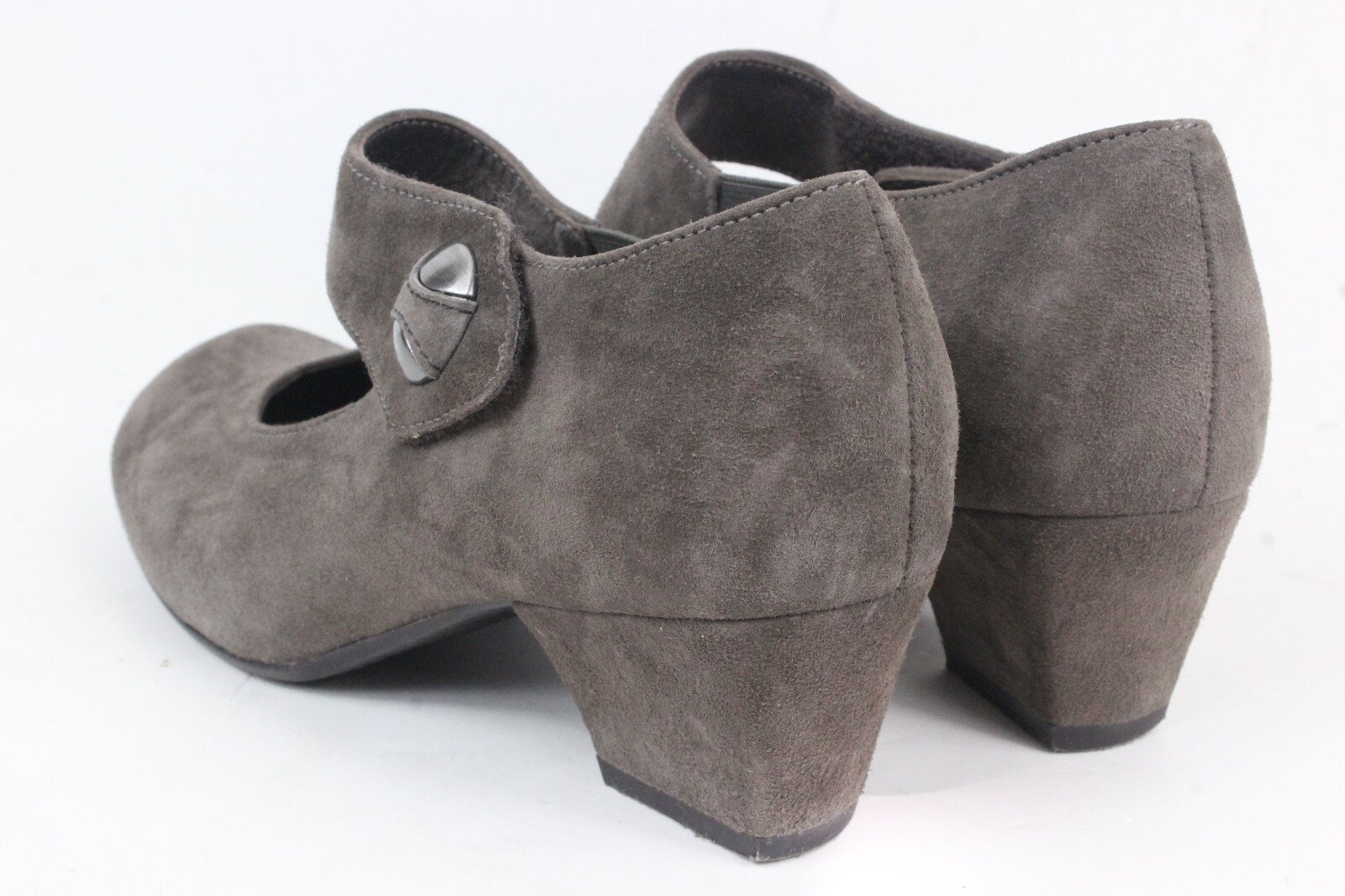 Ara Luftpolster Women’s Size 6.5 Leather Shoes Mary Janes Heels Pewter