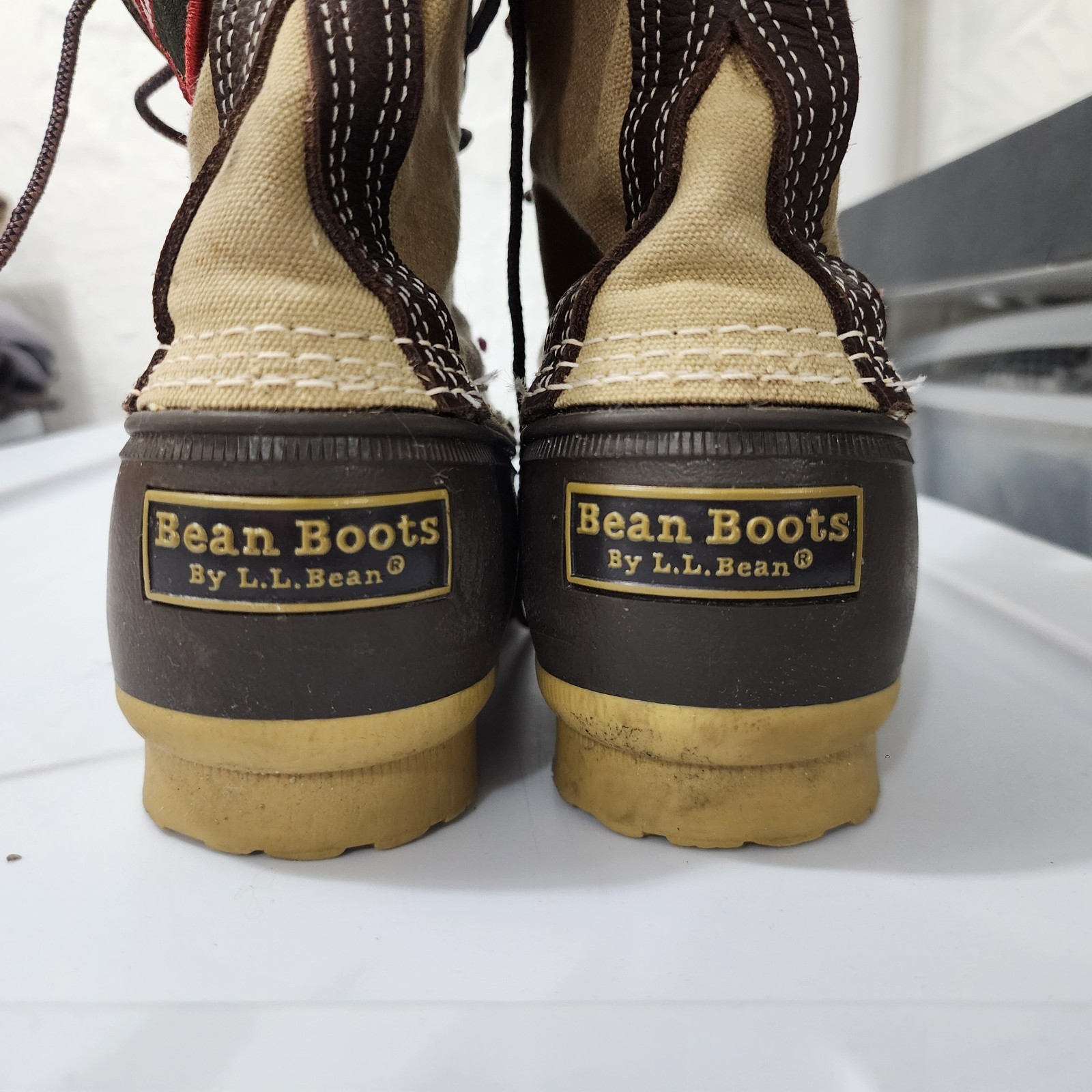 L.L. Bean Original Bean Boot Patch Waxed-Canvas Duck Hunting 10in Brown Maine 9M
