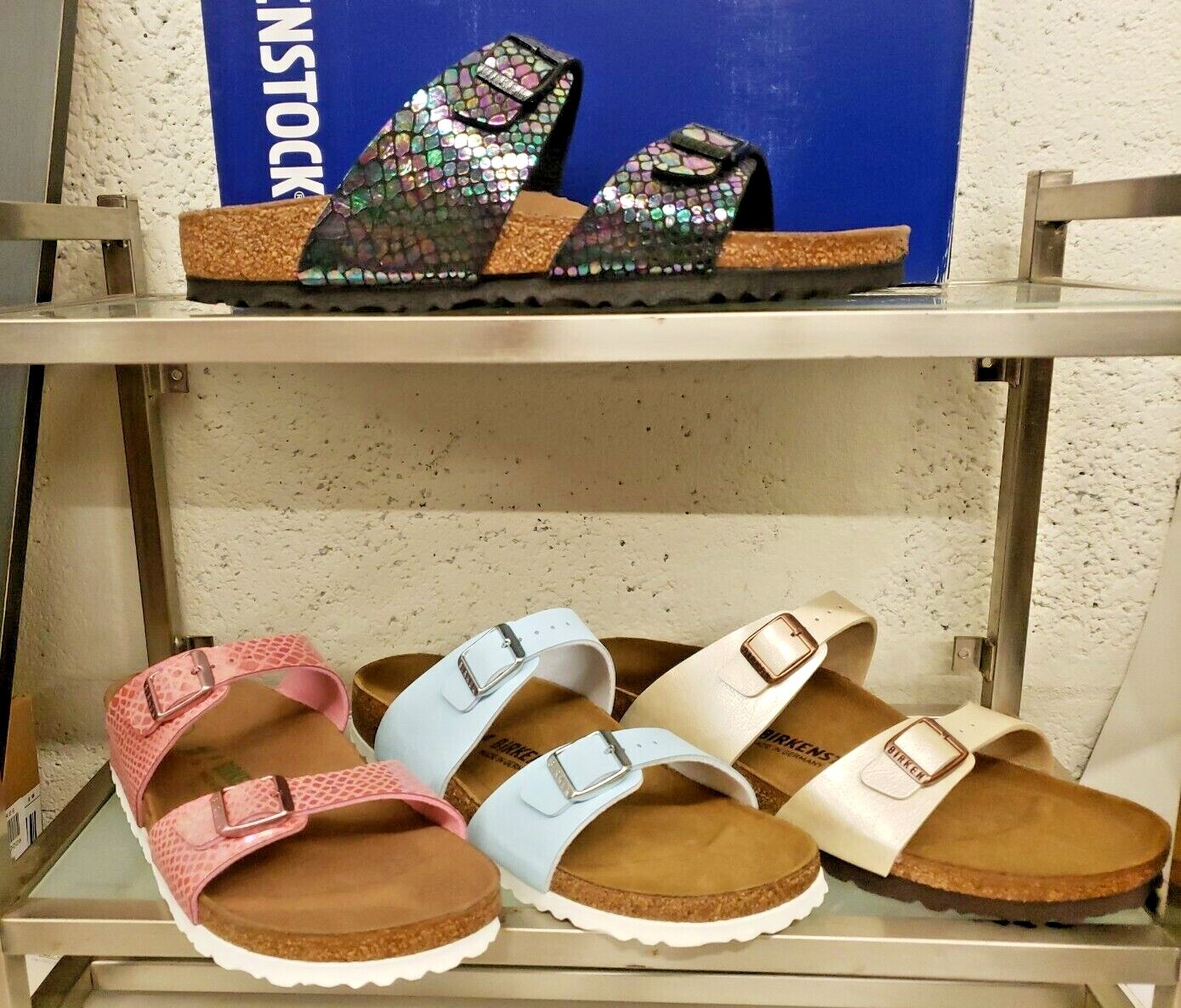 Birkenstock Sydney NARROW VEGAN orthopedic comfort Sandals snake Birko-Flor NEW
