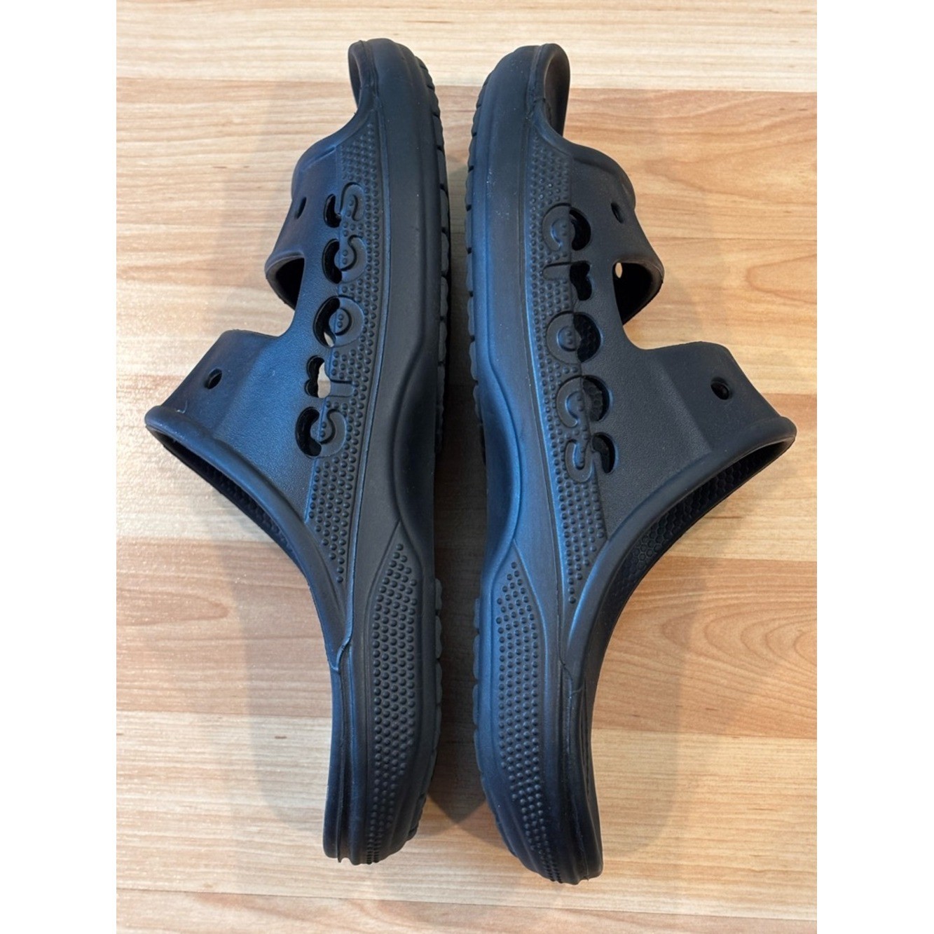 CROCS Black Double-Strap Baya Slide Sandals