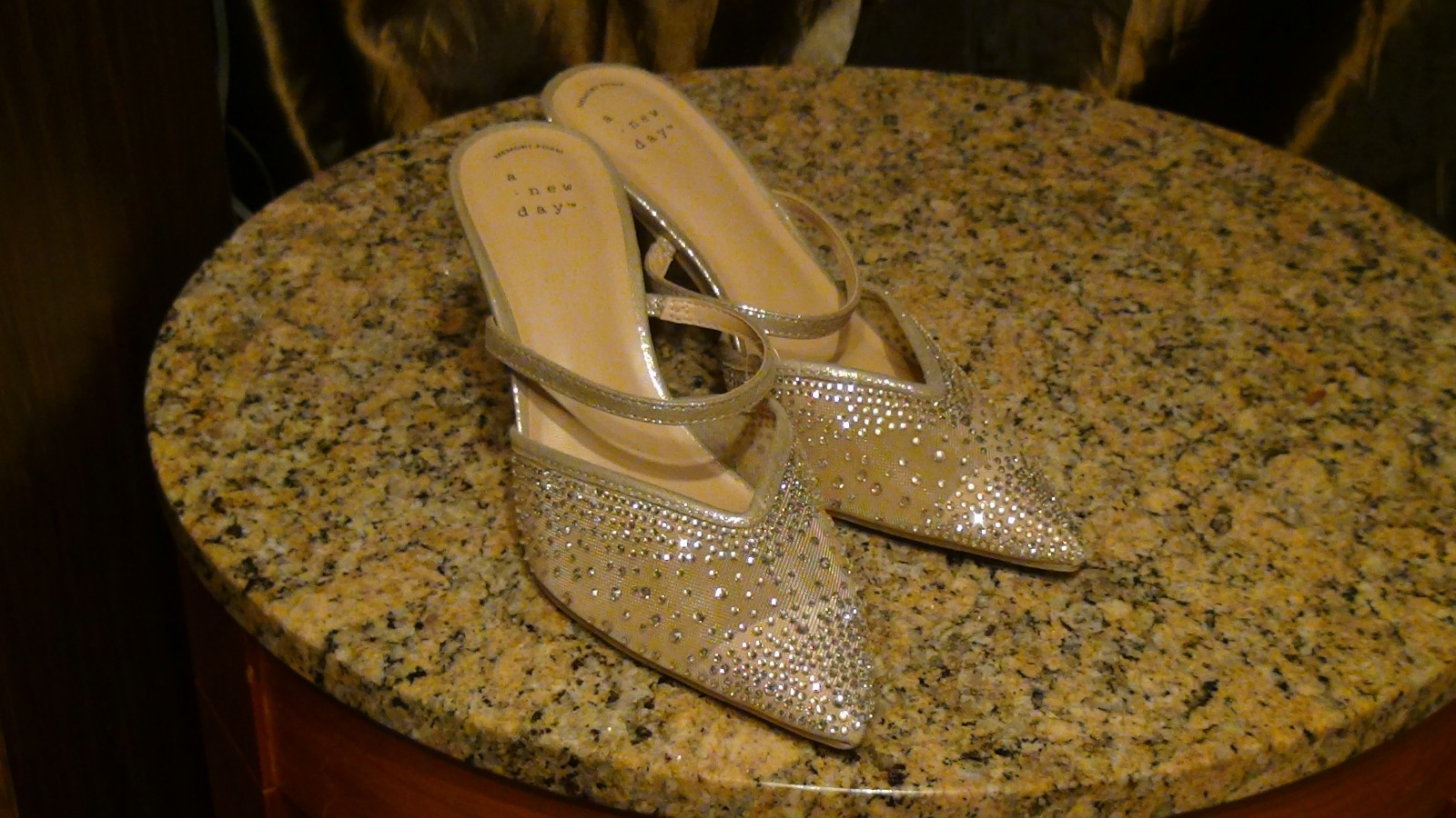 Women’s Sonia 3.25″ Stilito Heels Jeweled A New Day Size 7 Beige