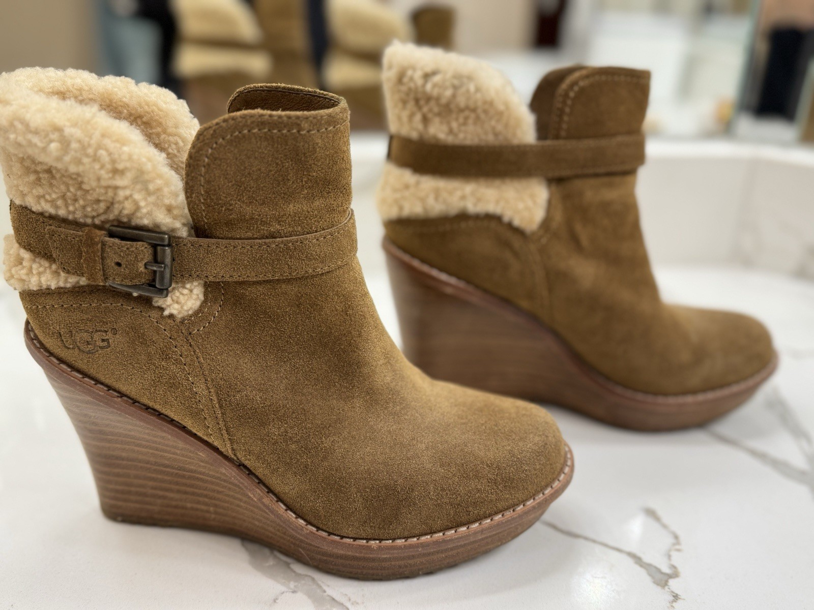 UGG Anais Australia wedge bootie ankle suede- size 8