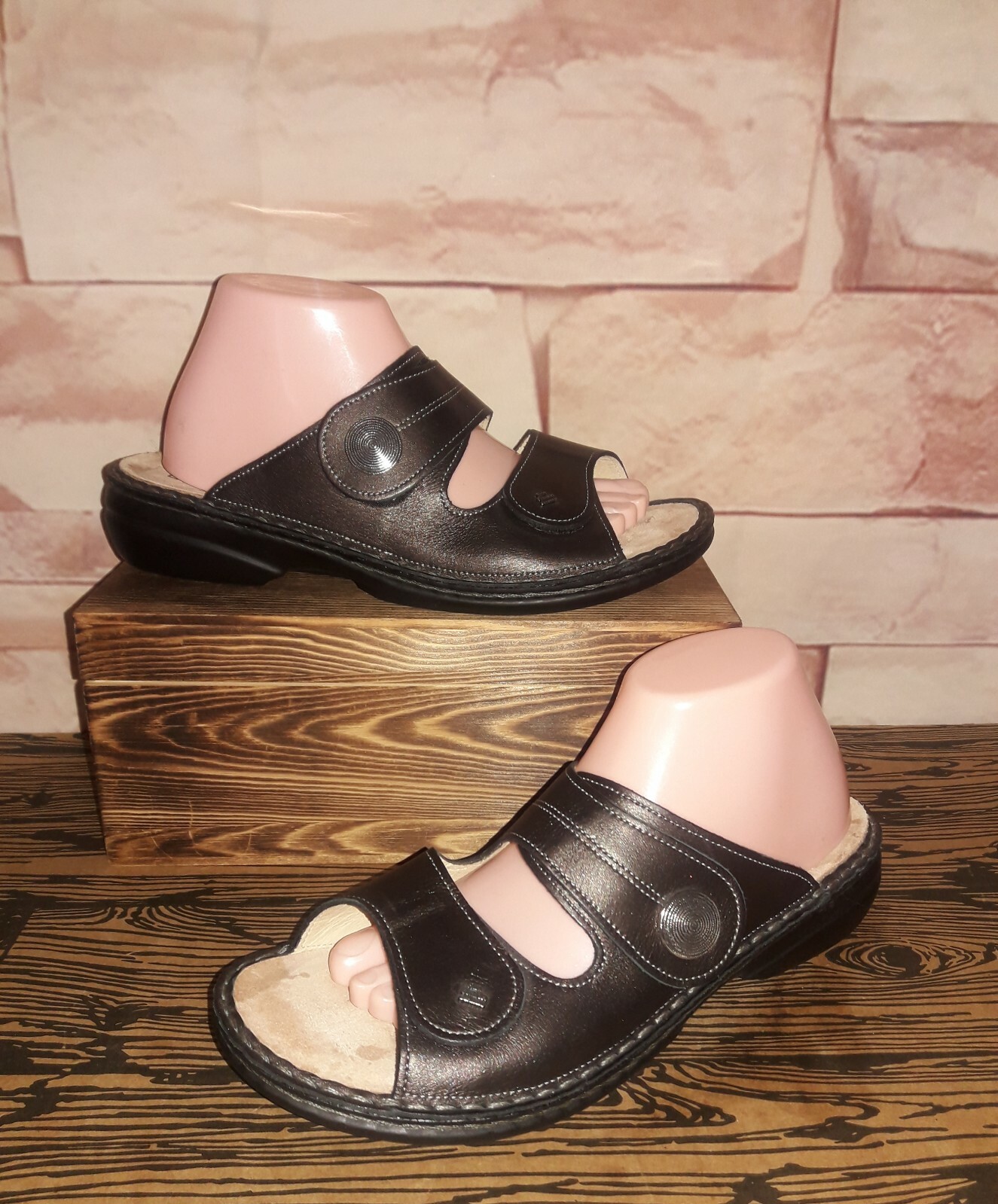Finn Comfort Sansibar Soft Leather Sandals Cigar Luxory Bronze Sz 41 US 10-10.5