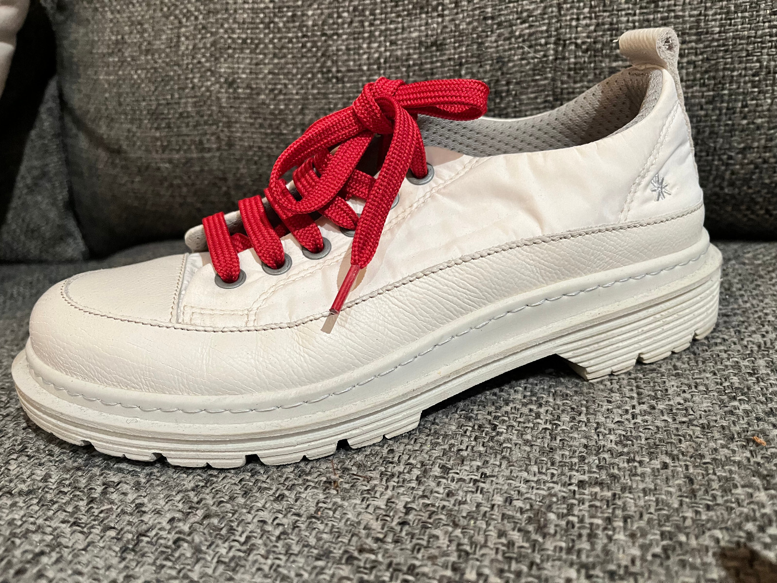 The Art Company White Sneakers Leather & Fabric Lace Up Comfort Shoes – Sz 38