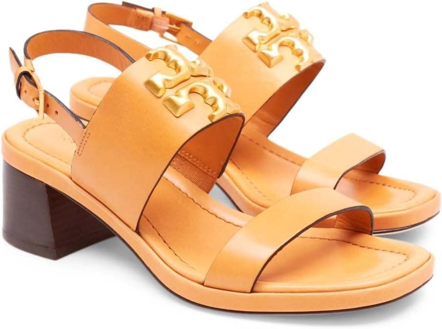 Tory Burch Brandy Brown Womens Eleanor Heeled Sandal 55 Mm Sz 9 M 8345-10