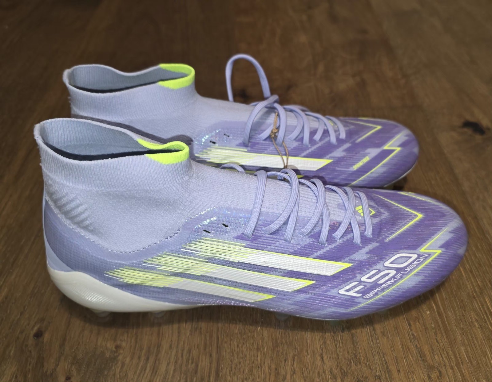 NEW Sz 6.5 Women’s Adidas F50 Sparkfusion Elite Mid FG AG Violet Volt JH7648
