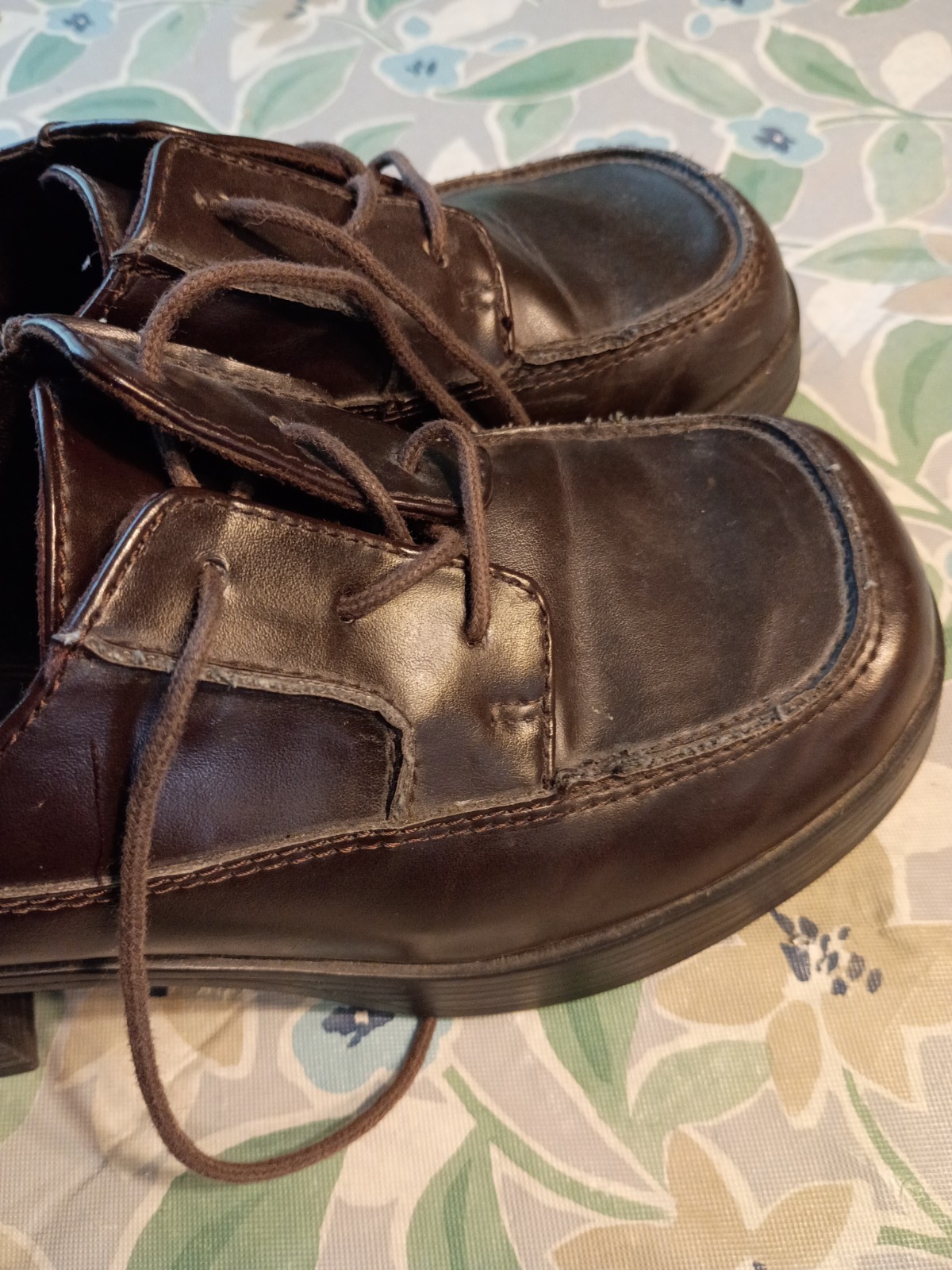 Vintage Y2K MUDD Brown Platform Oxford Shoes Chunky Heel 6.5 M