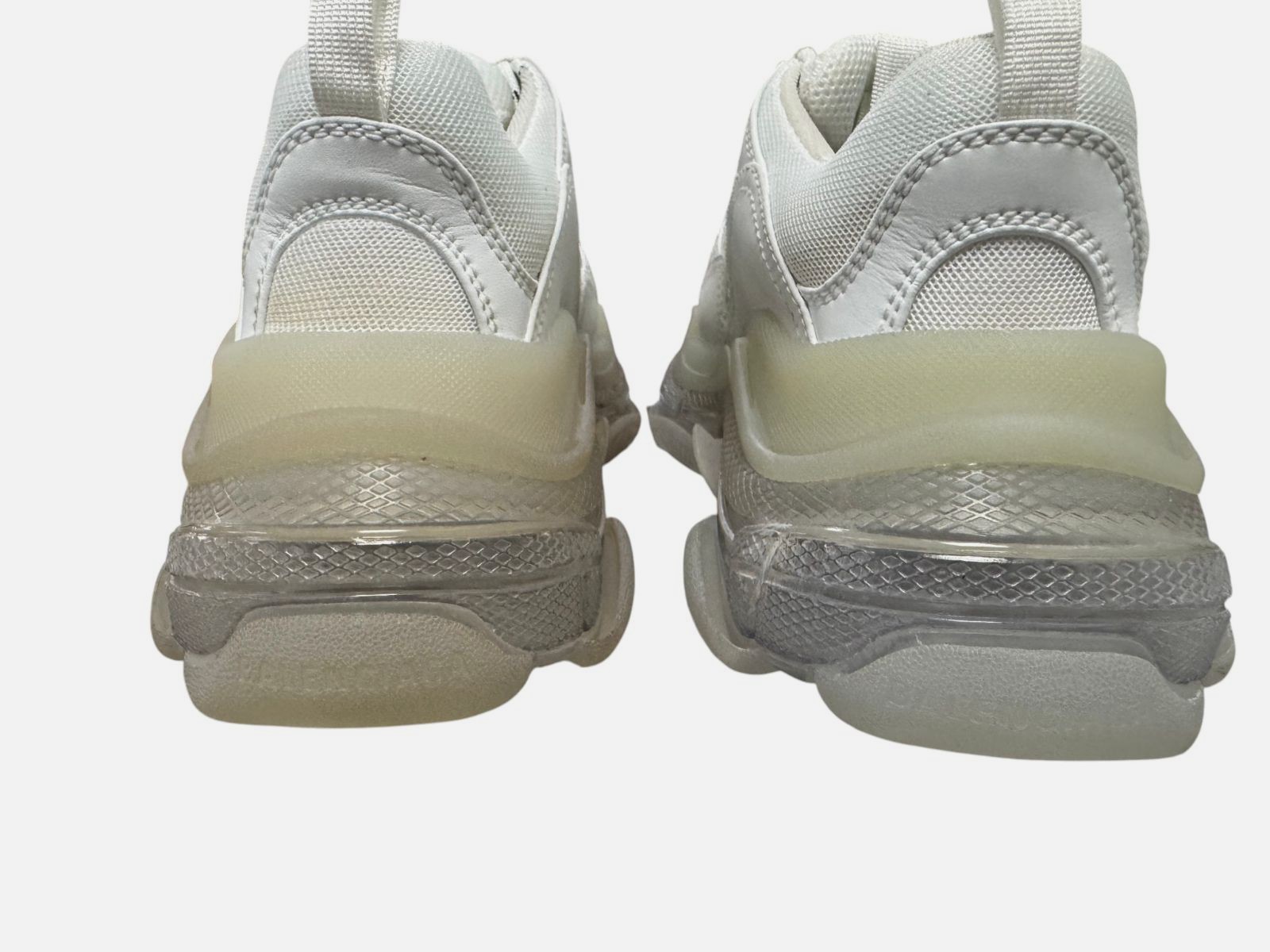 Balenciaga Women’s White Triple S Clear Sole Sneaker Shoes Size EU:37 US:7