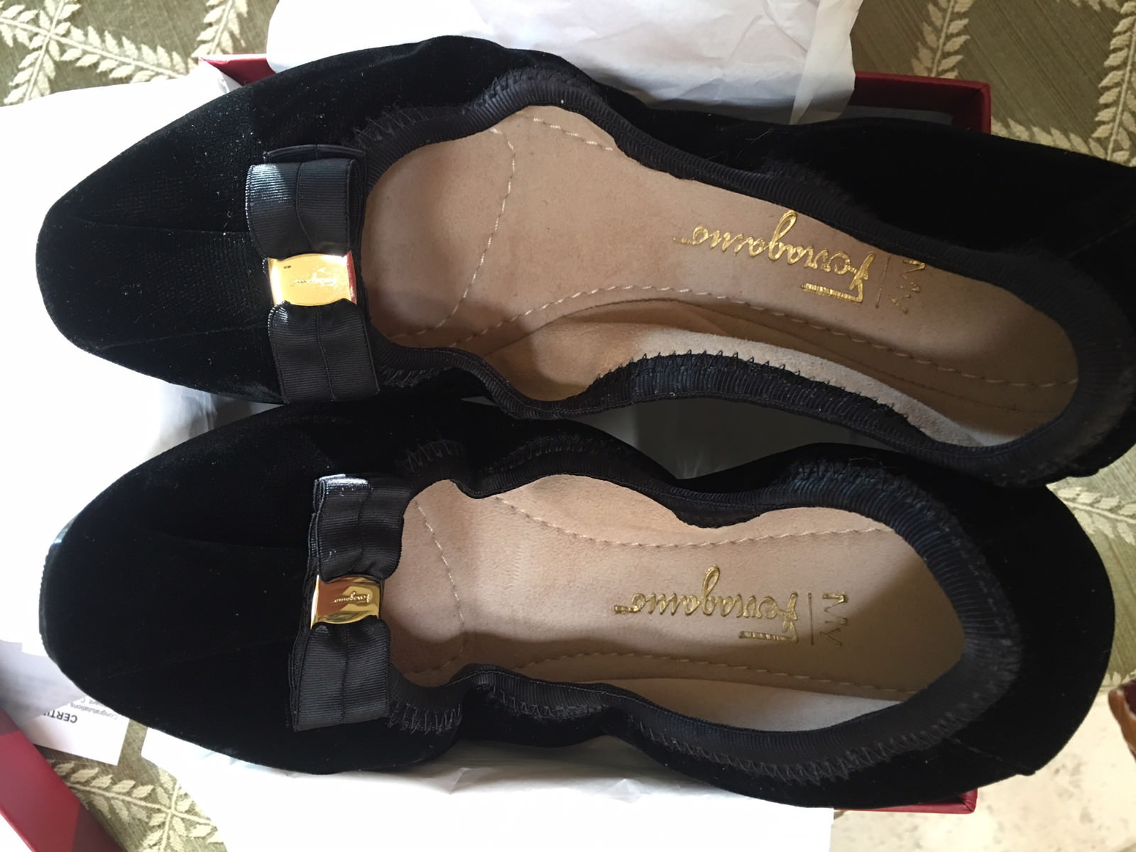 $535 Ferragamo My Joy Black Velvet 5/5.5/6/6.5/7/7.5/8/8.5/9/9.5/10 «B» GORGEOUS