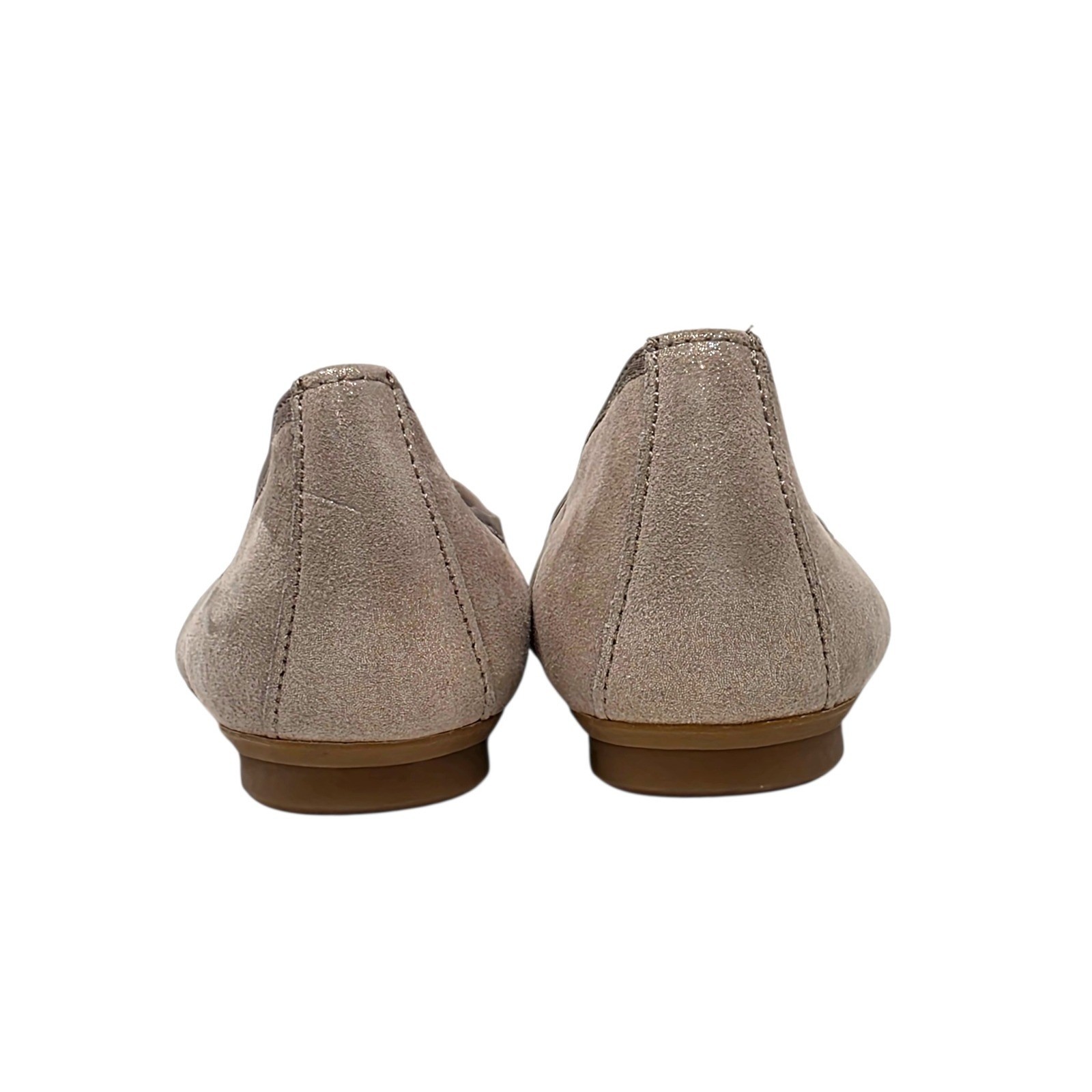 Paul Green Taupe Metallic Suede Ballerina Flats Made in Austria Size 6.5 US $395