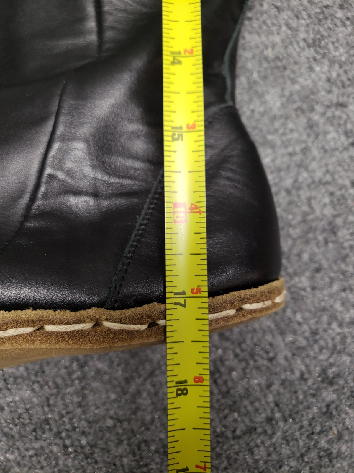 Atlantis Women Boots 13.5 Black Leather Side Zip Handmade High Knee Comfort Shoe