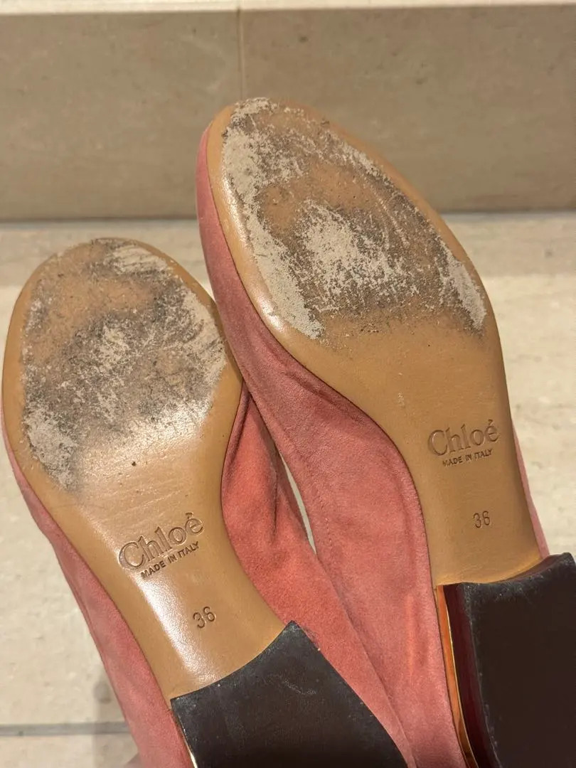 Chloé Pink Suede Ballet Flats Women’s EU36 US6.5 23.5cm Shoes