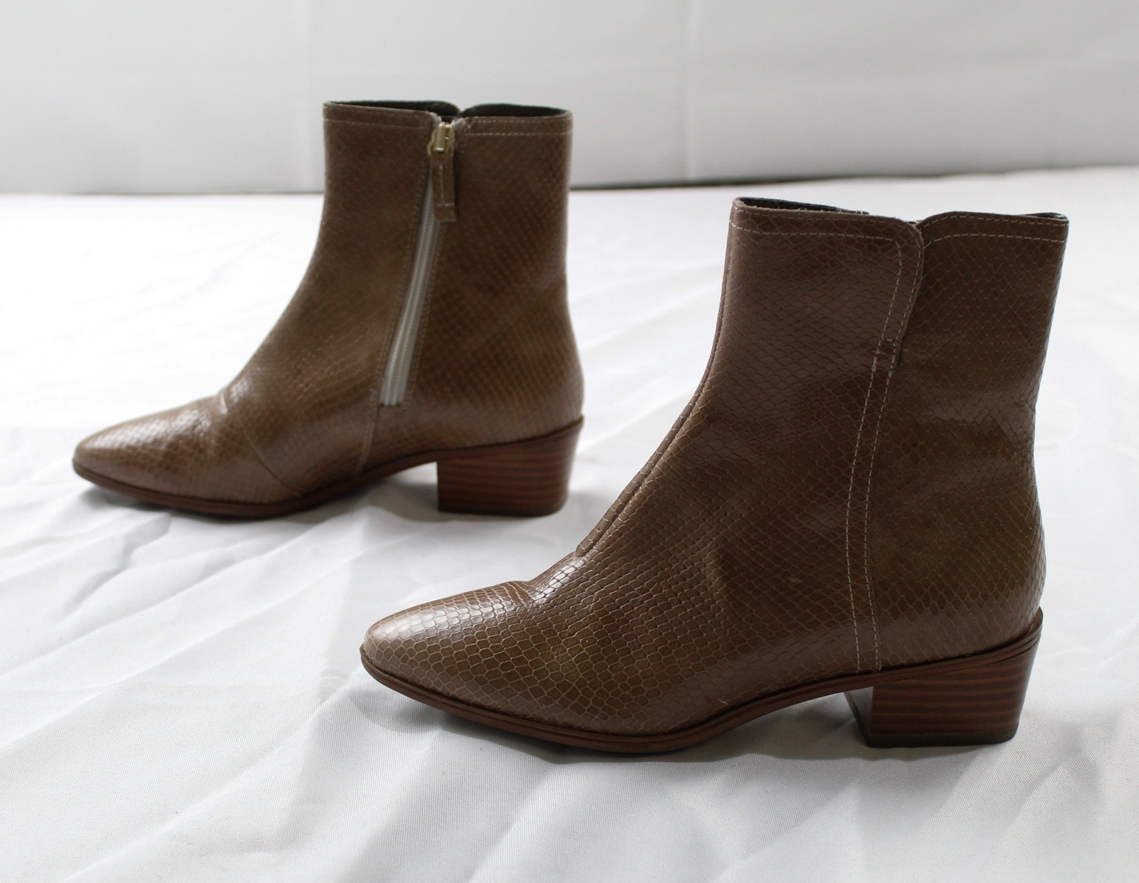 Rockport Women’s Geovana Snake Skin Ankle Boots LB3 Khaki US:6 UK:3.5 EU:36