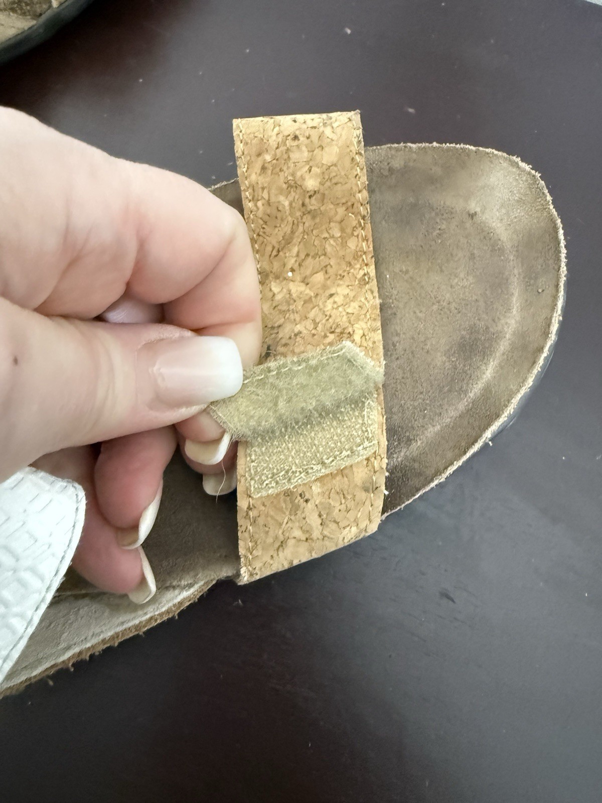 Naot Norah Cork & White Leather Sandals EU 41/ US 10-10.5 Women Comfort Leather
