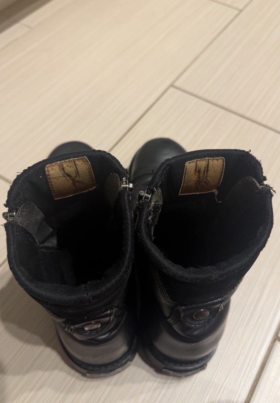 Vintage Harley Davidson Size 8.5 Womens Black Side Zip Ankle Biker Boot-See Pics