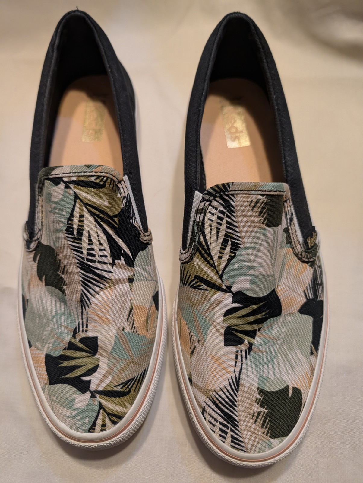 Keds Jump Kick Slip On Canvas Shoes Women’s 7.5 Black Multicolor EUC