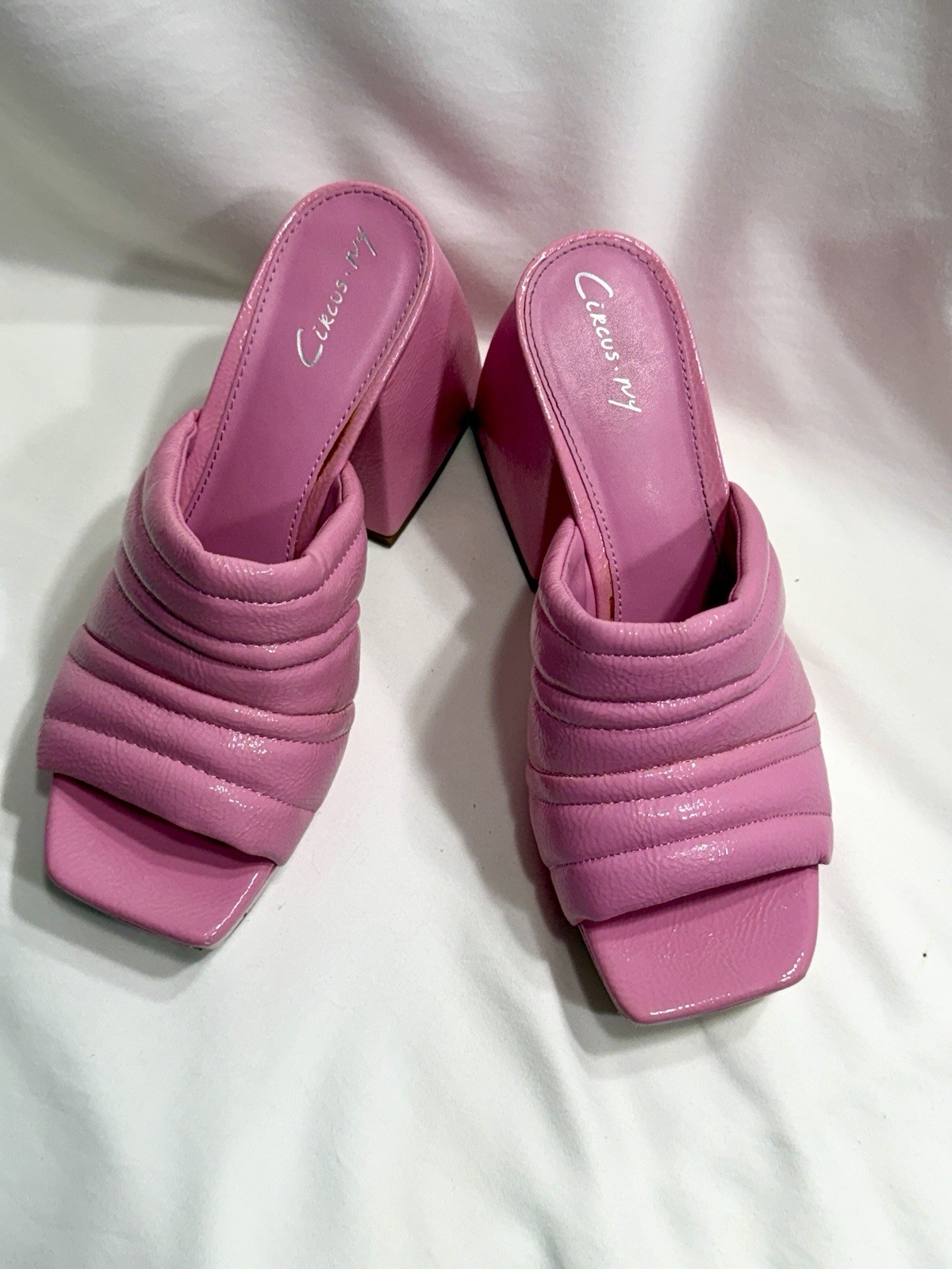 Circus By Sam Elderman Size 6.5 Pink Slide Sandals Barbie Bubblegum Pink