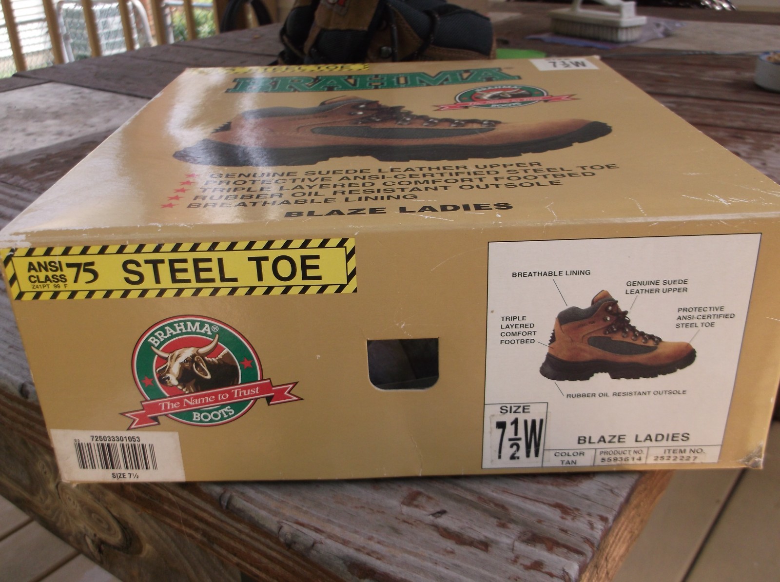 Brahma Blaze Ladies Women’s Steel Toe Waterproof Slip Resistant Boots Size 7.5W